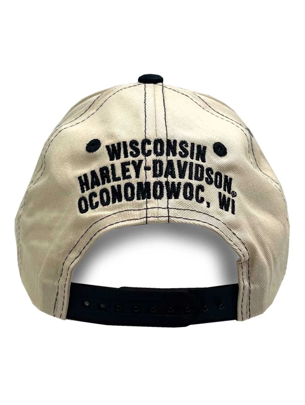 Harley-Davidson Men's Boldly Adjustable Snapback Baseball Cap - Tan/Black, Harley Davidson