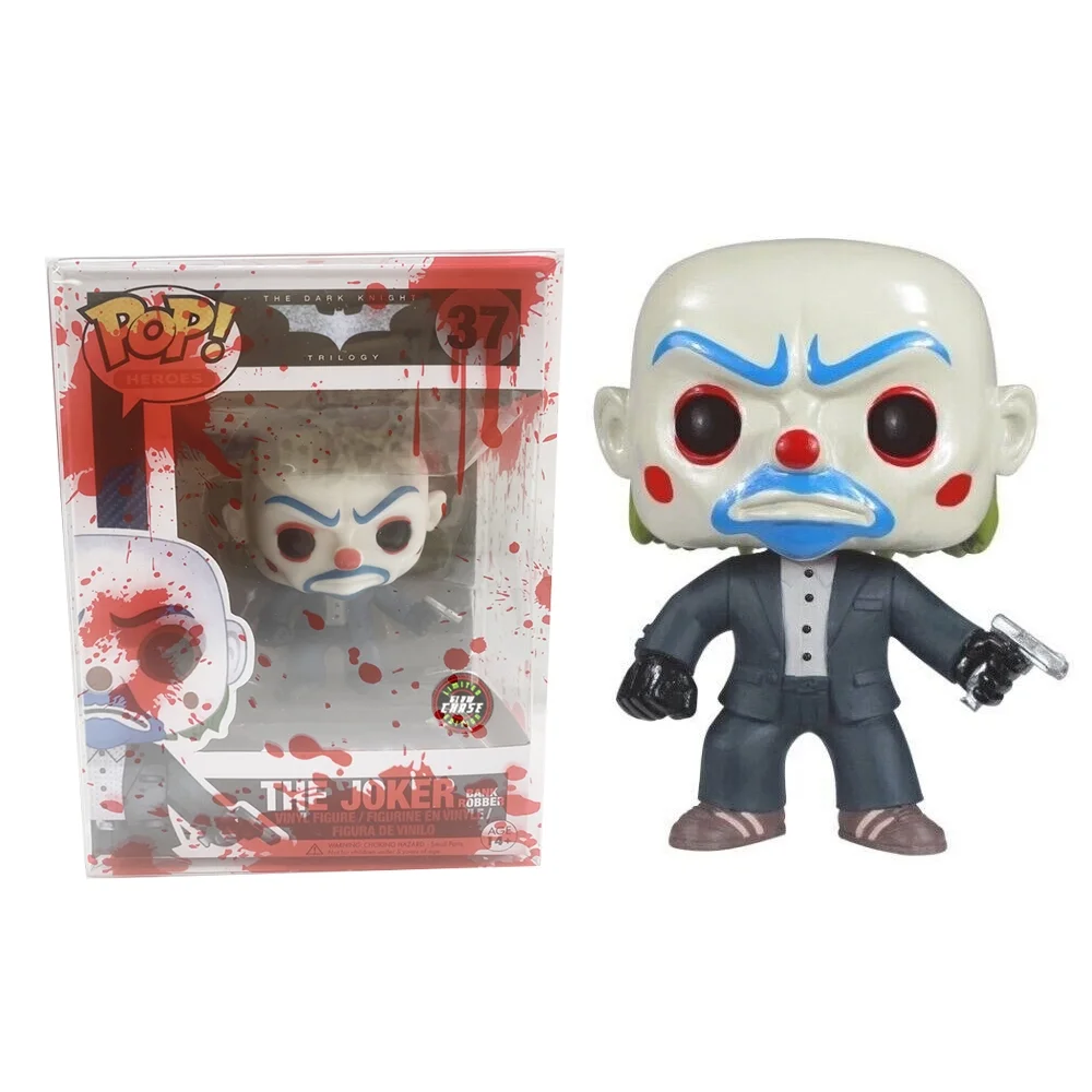 Funkoe The Joker (Bank Robber) #37 Vinyl Action Figures Pop! Multicolor Model Toys Collections w/Blood Splatter Bloody Protector