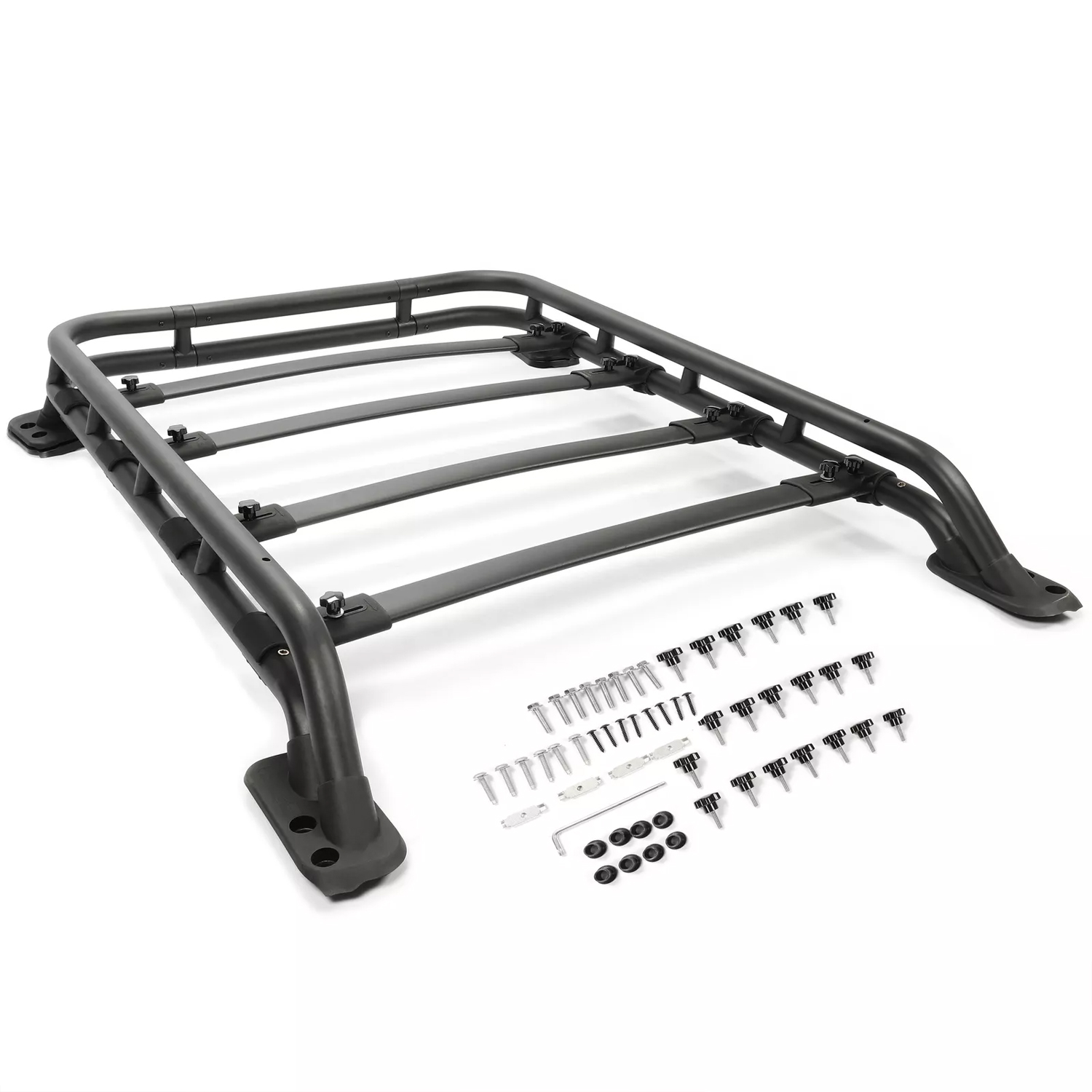 Roof Rack Basket Compatible with 2010-2023 Toyota 4Runner Rooftop Luggage Cargo Carrier Extra Bar Black Powder Coated Aluminum