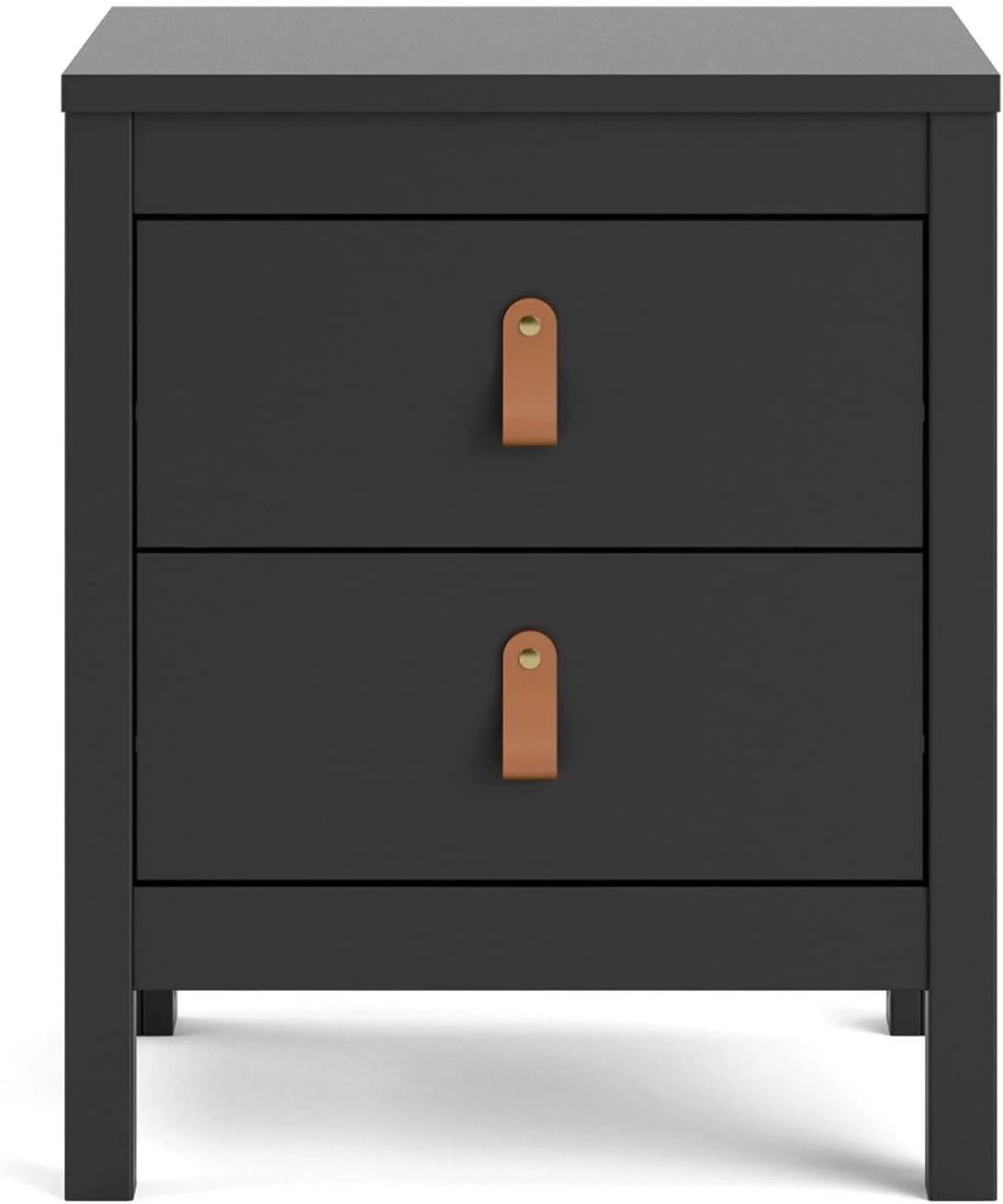 Tvilum, Black Matte Madrid 2 Drawer Nightstand