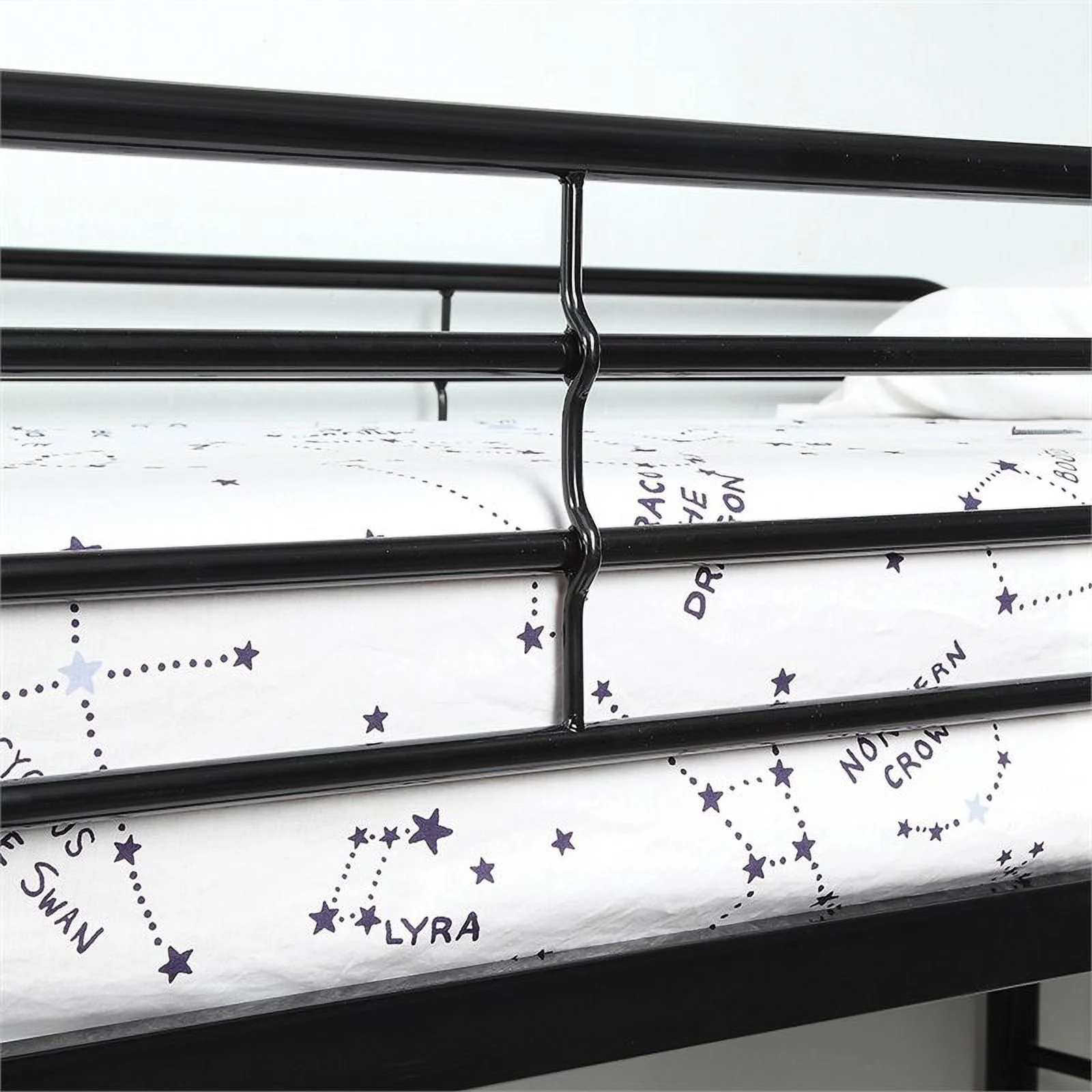 Bowery Hill Transitional Metal Full over Full Bunk Bed in Black