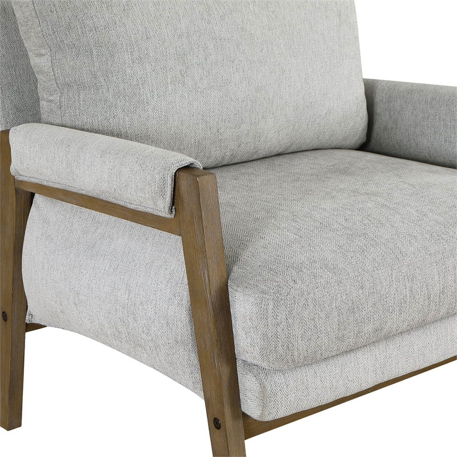 Faber Wood Frame Armchair in Smoke Gray Fabric
