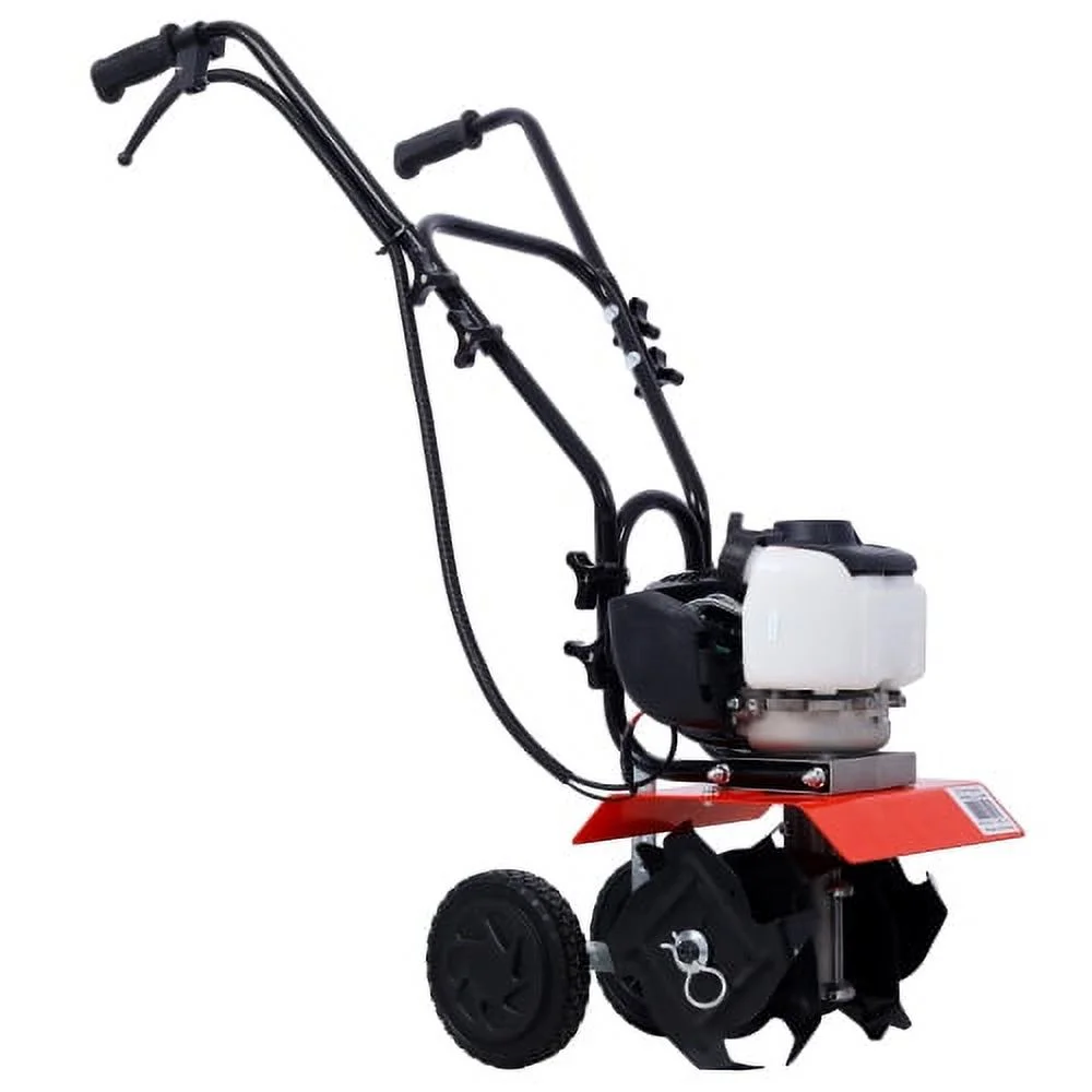 Mini Tiller Cultivator, Powerful 37.7cc 4-stroke Viper Engine, Gear Drive Transmission, Mini Cultivator with 4-Cycle Engine