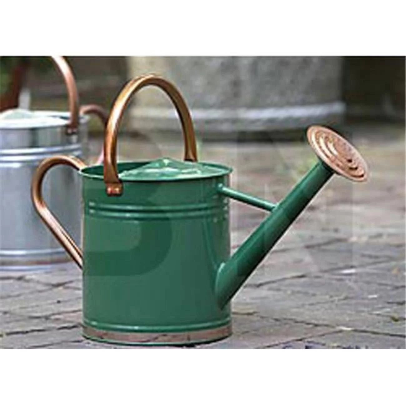 1 gal Hunter Green Galvanized Steel Watering Can - Copper Accents