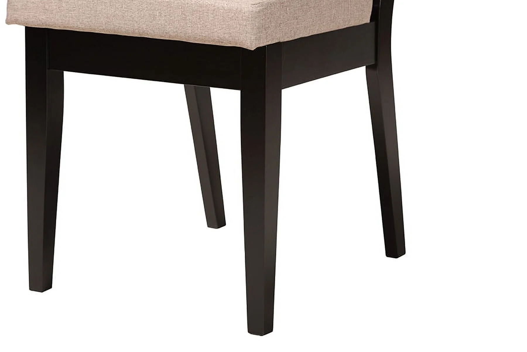 Baxton Studio Rika Modern Sand Fabric and Dark Brown Finished Wood 5-Piece Dining Set