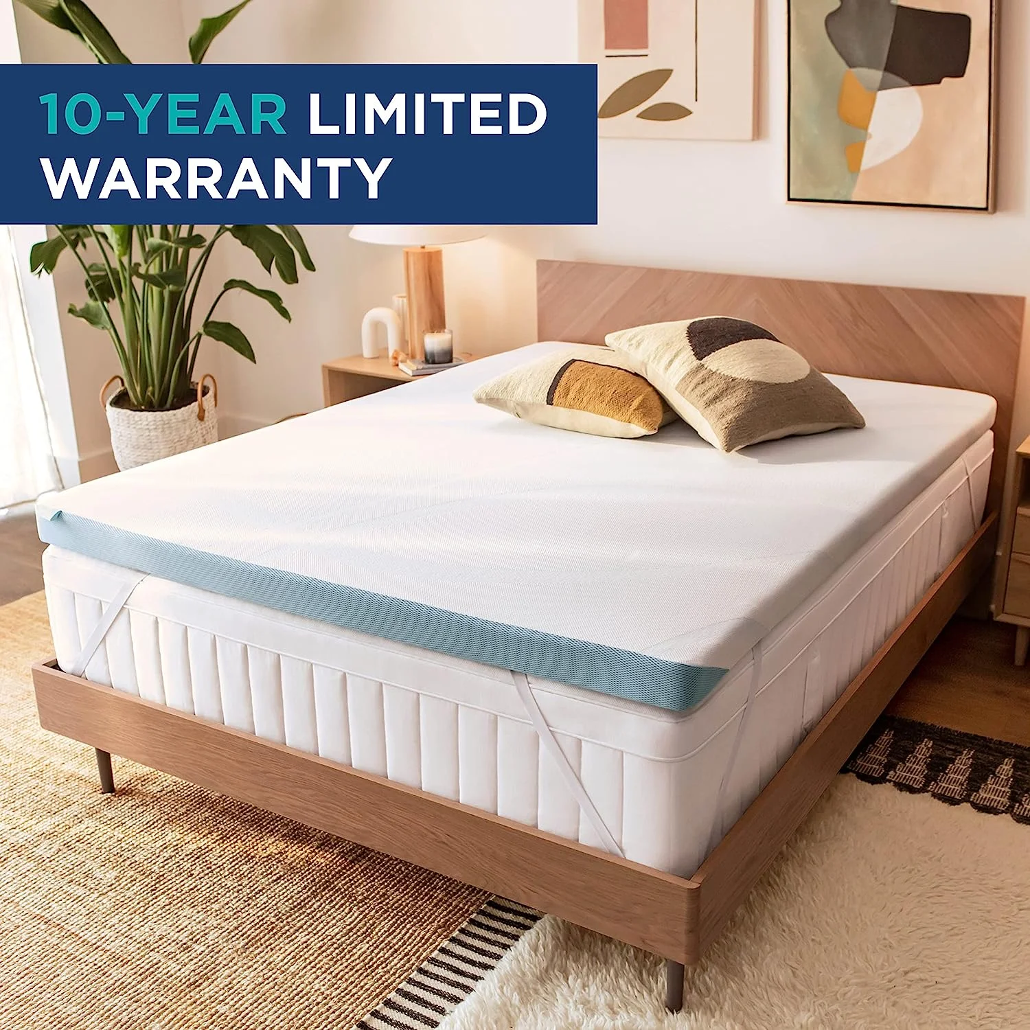 YANRUI TEMPUR-Adapt + Cooling 3-Inch King Mattress Topper Medium Luxury Premium Foam, Washable Cover, Medium Cooling Topper,white