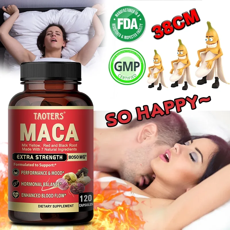 Maca Root Capsules - Supports Natural Health - Energy - Performance & Mood Supplement - Enhanced Blood Flow 30/60/120 Capsules