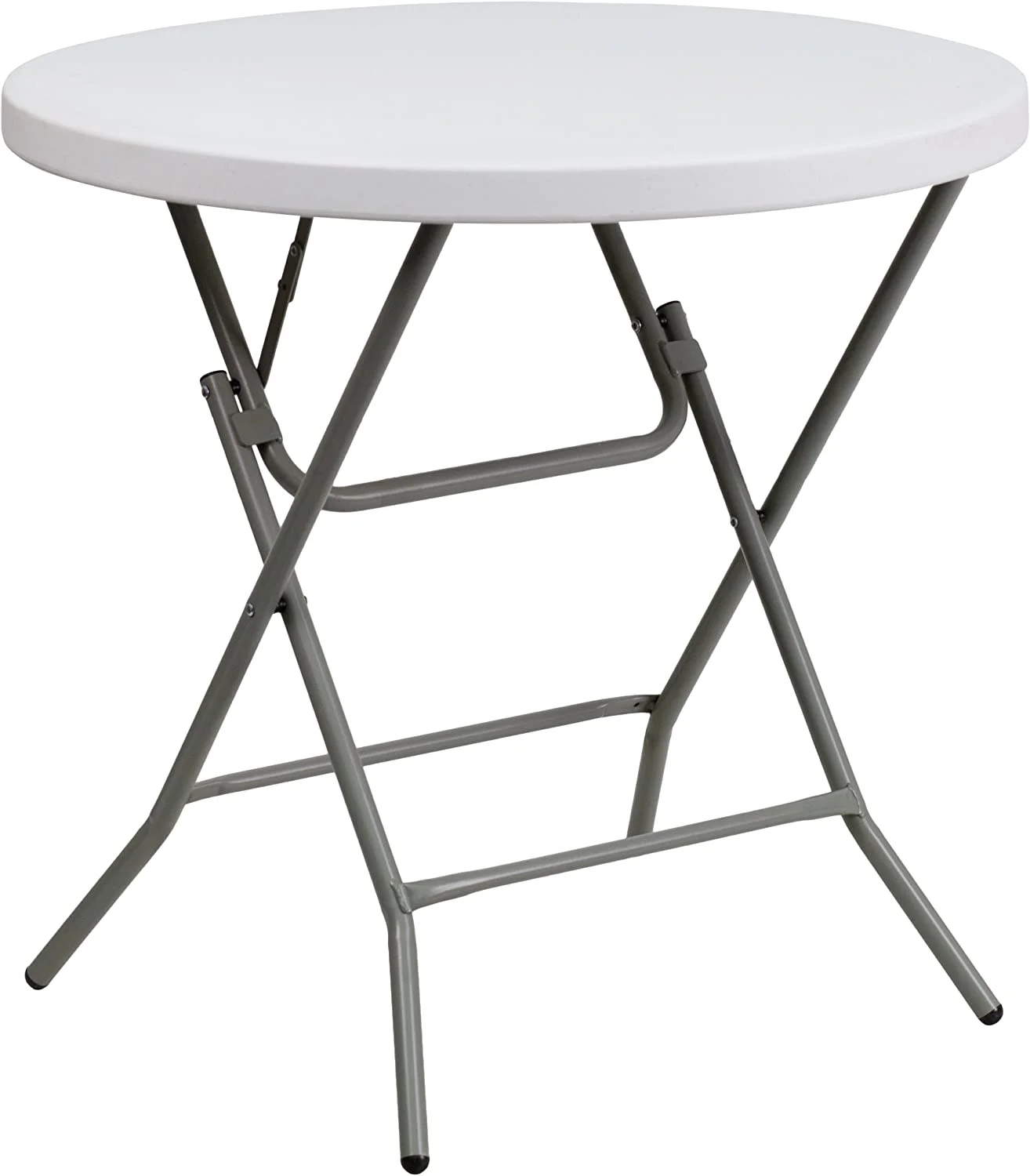 2.63-Foot Round Granite White Plastic Folding Table - Event Table