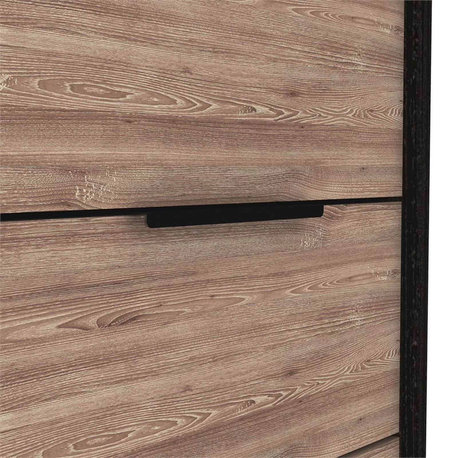 Home Square 2-Piece Set with Wood Nightstand and 4 Drawer Dresser in Black