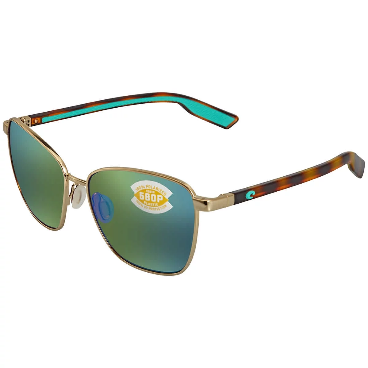Costa Del Mar Paloma Green Mirror 580P Polarized Butterfly Ladies Sunglasses PAL 296 OGMP