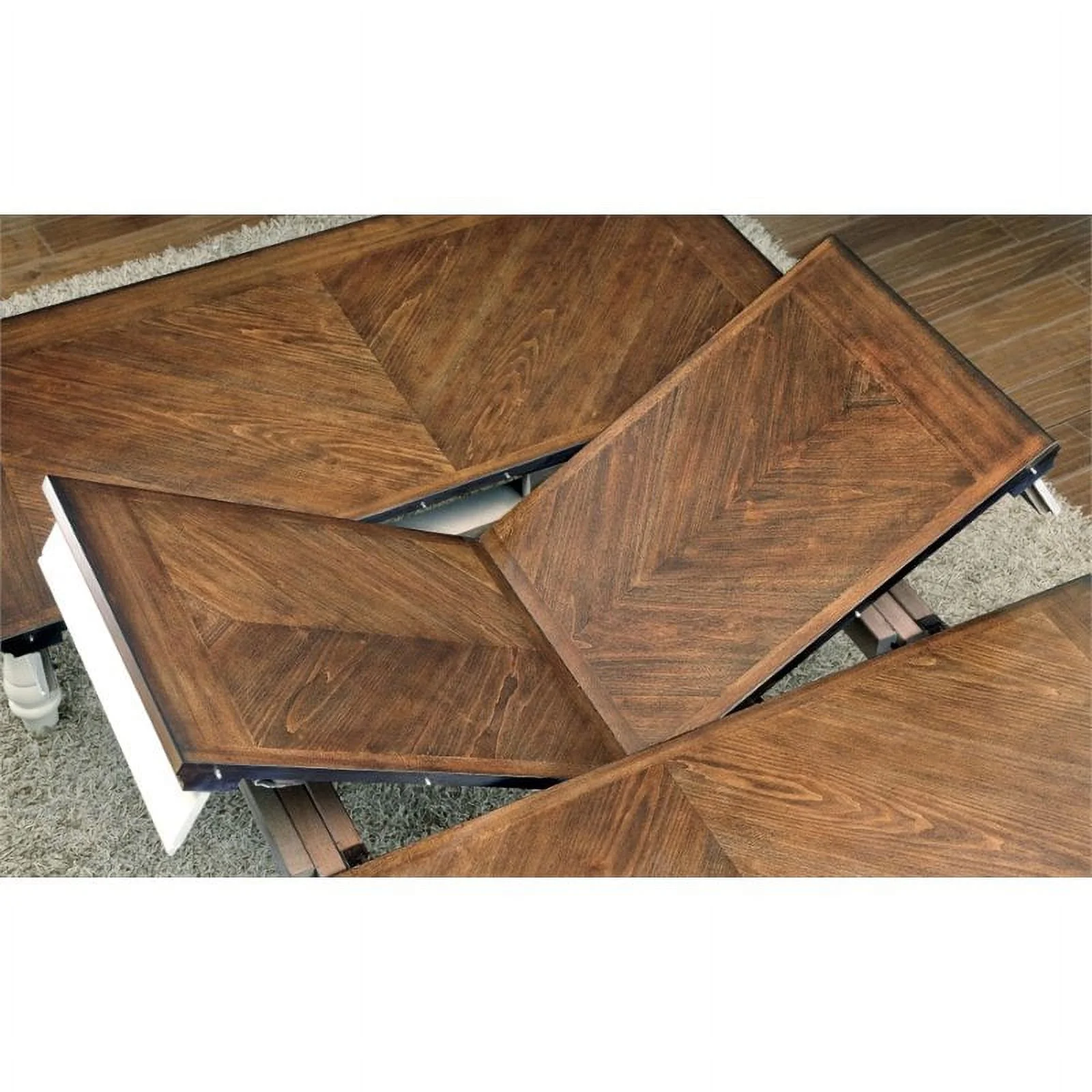 Furniture of America Gossling 9-Piece Wood Extendable Dining Set in White