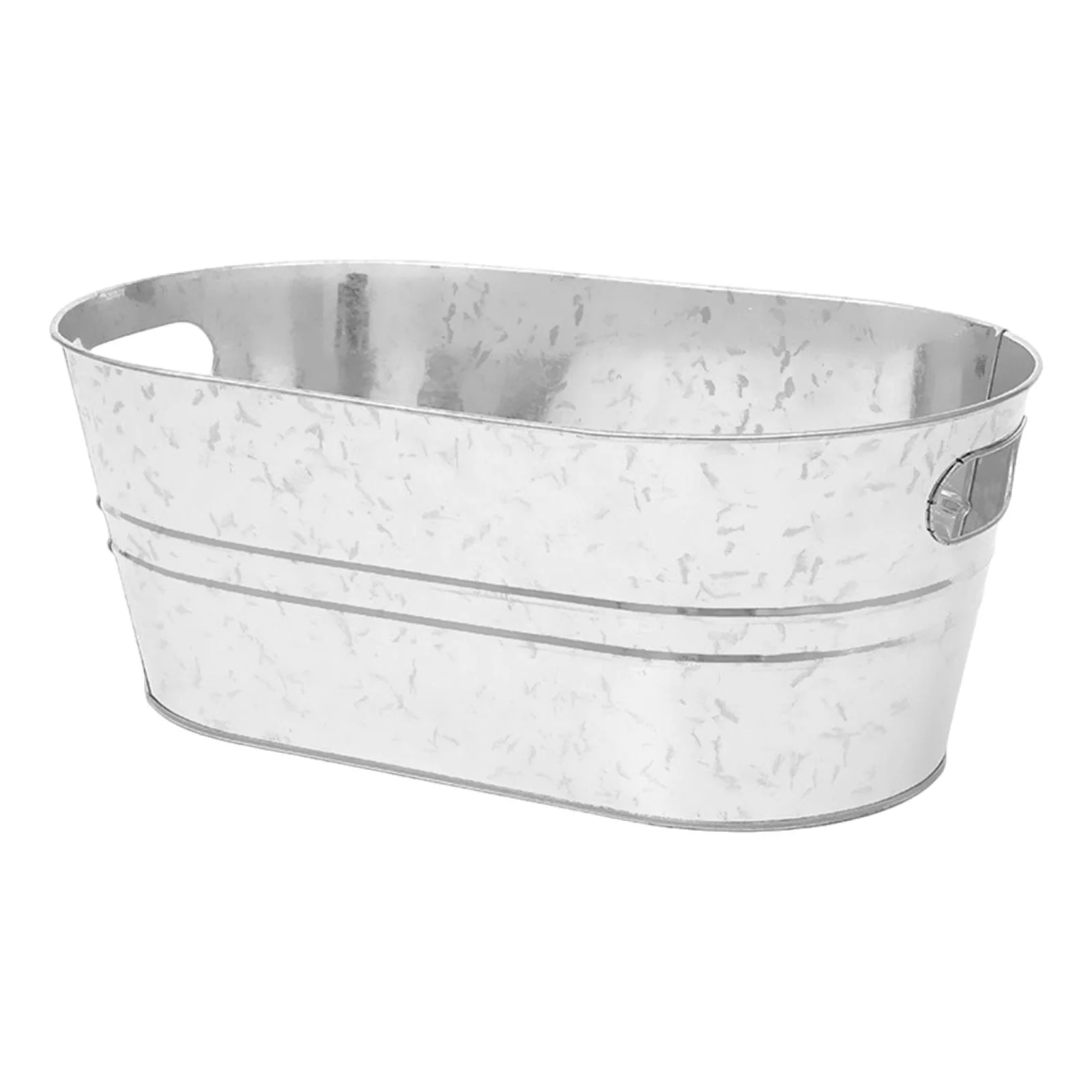 Hellery Galvanized Beverage Tub,Long Galvanized Oval Tub,Beer Champagne Cooling,Galvanized Metal Ice Bucket for Home Parties