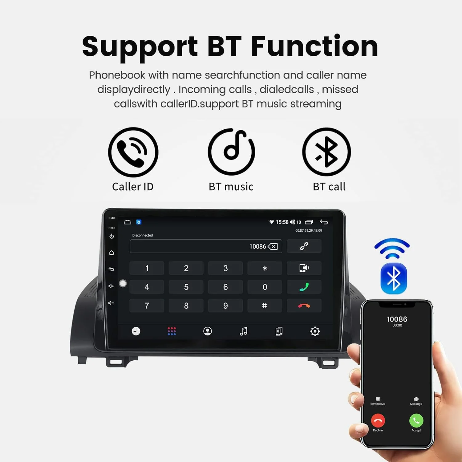 THONZER Android 12 Car Radio Stereo for Honda Accord 10th 2018-2021, 10.1