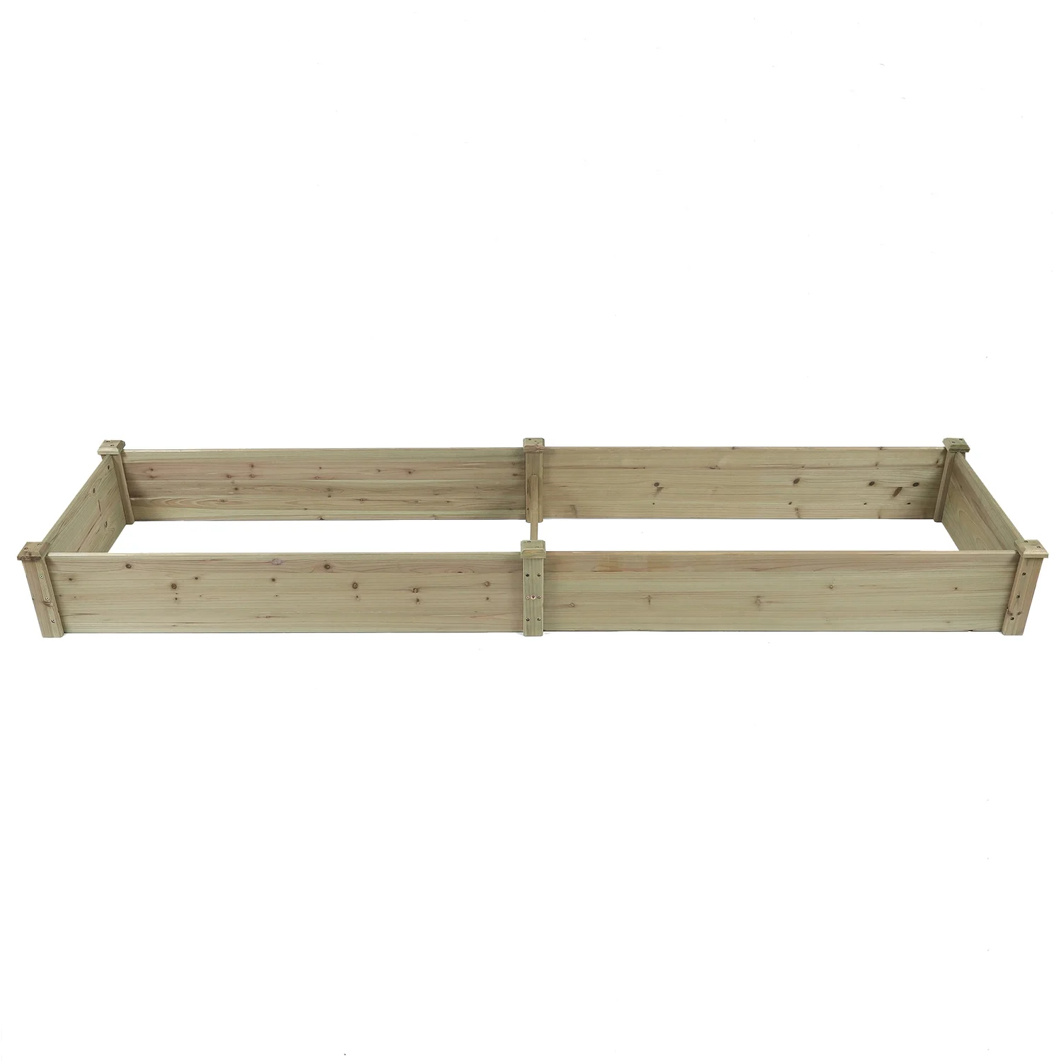 HomeStock Mediterranean Mingle Natural Wood 8Ft X 2Ft Outdoor Vegetable Flower Raised Garden Bed Planter