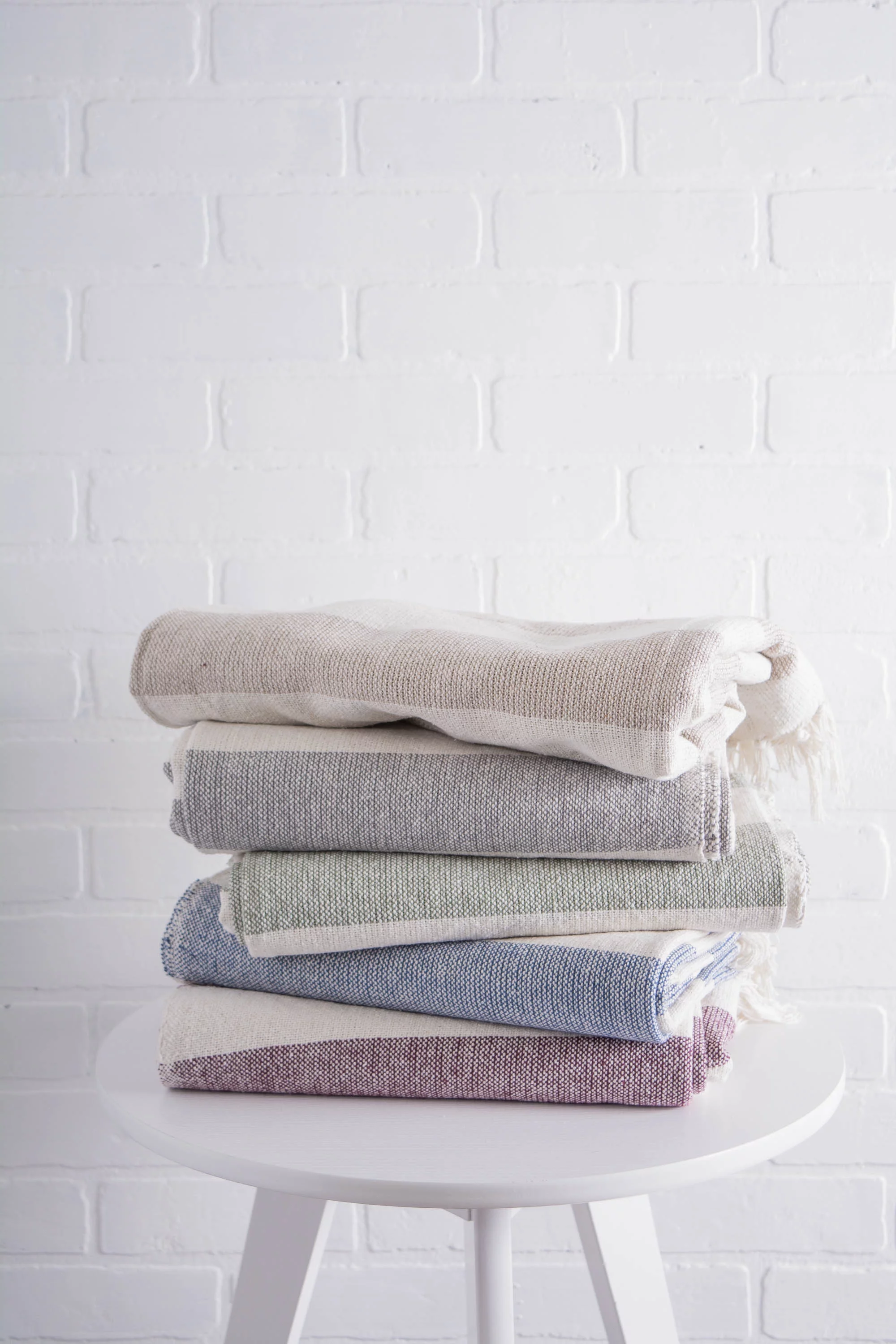 DII Rustic Farmhouse Cotton Cabana Striped Throw Blanket, Stone