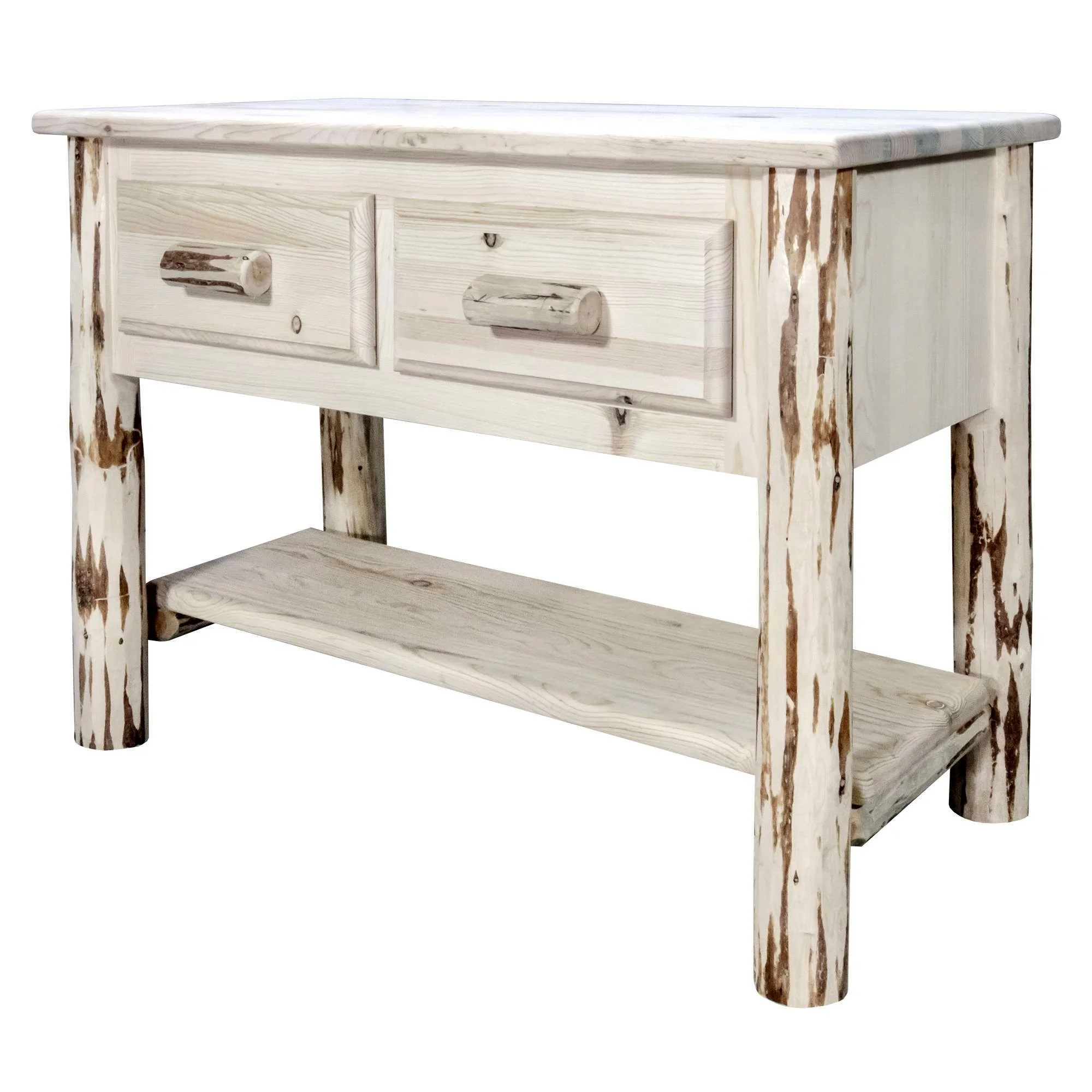 Montana Collection Console Table w/ 2 Drawers, Clear Lacquer Finish