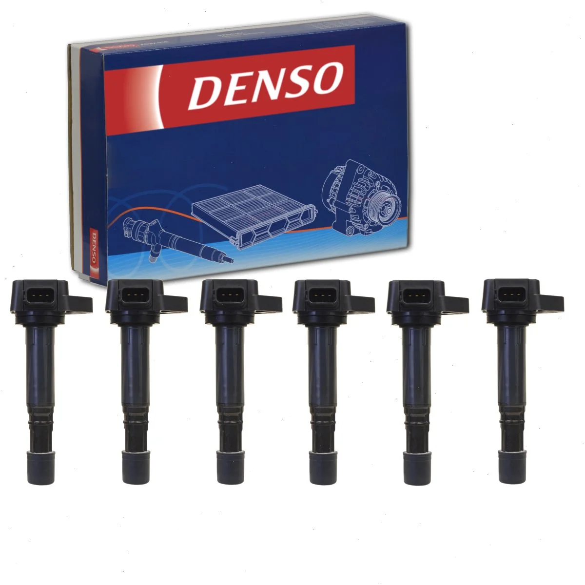 6 pc DENSO Direct Ignition Coils compatible with Honda Pilot 3.5L V6 2003-2008