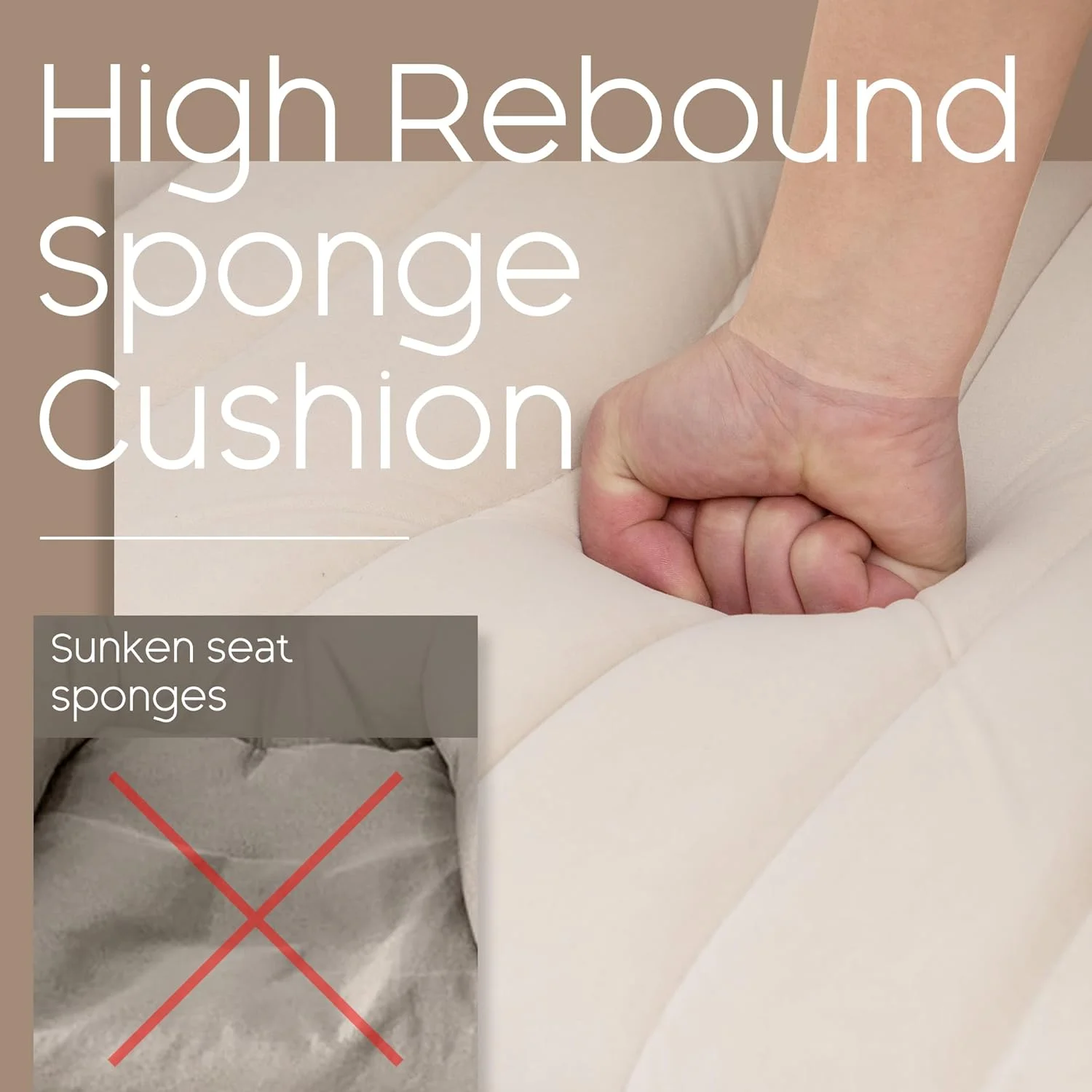 YUUIJOAA Accent Chair Ottoman Upholstered Velvet Wingback Armchair with Pillows Set of 2,Beige