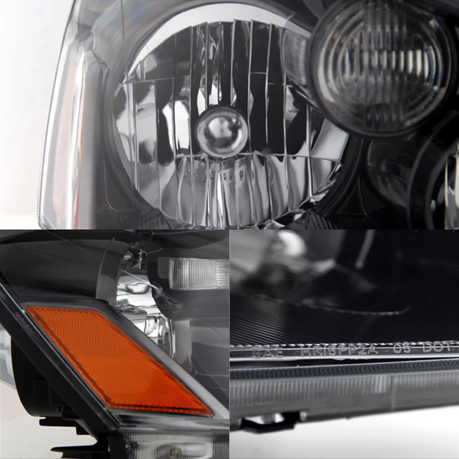 AKKON - Combo Black Healights + Tail Lamp Fits 2005-2006 Altima Base / S / SL / SE Model Pair Left+Right Replacement