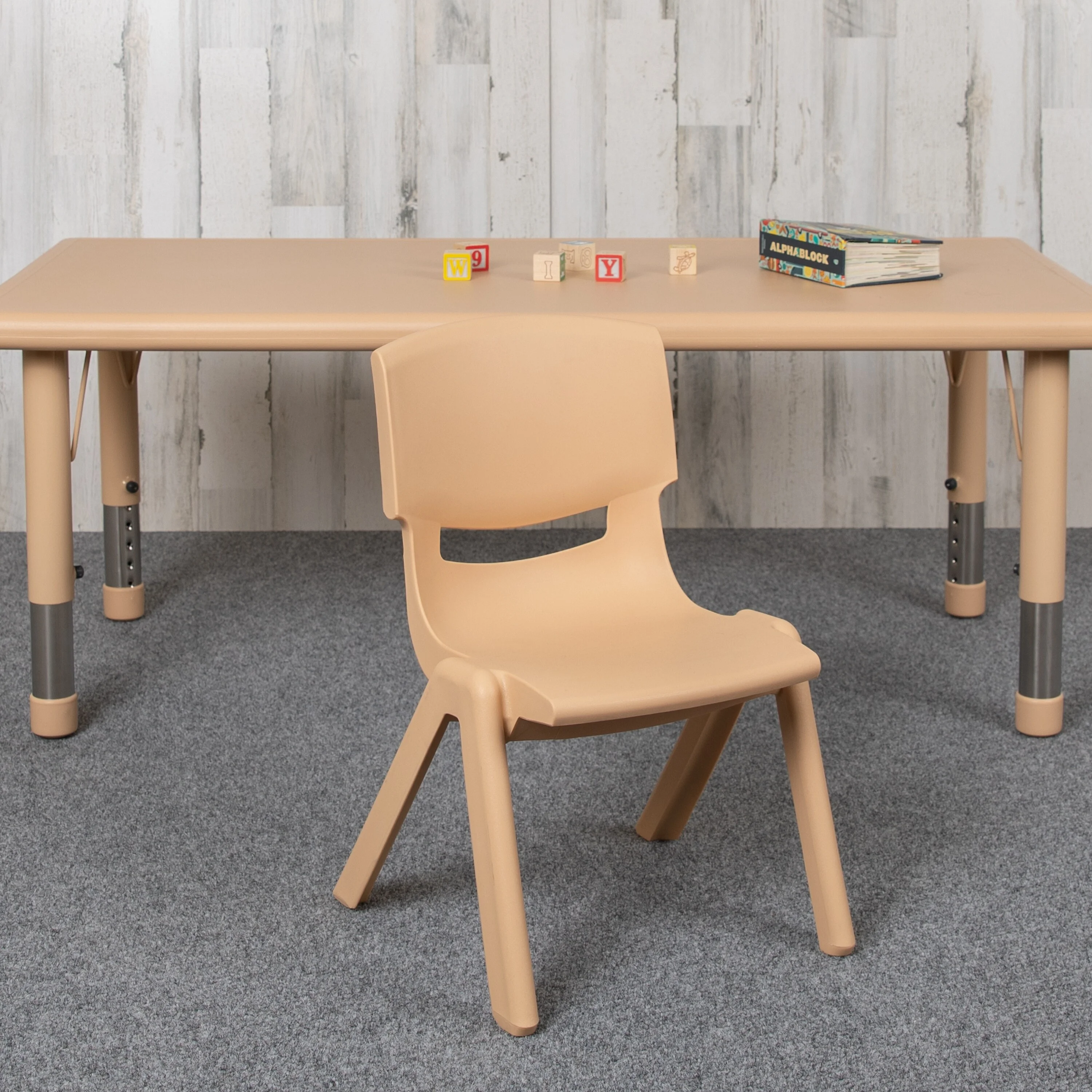 Flash Furniture 10PK Green Plastic Stackable School Chair, 10.5