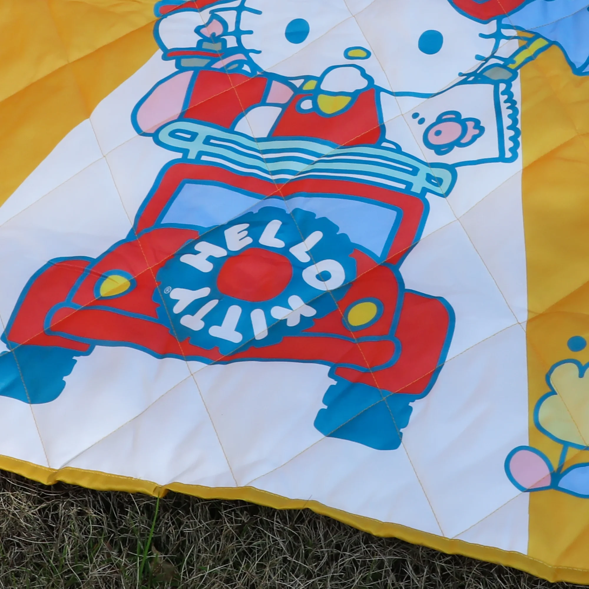 Hello Kitty Off To Camp Waterproof Quilted Camping Throw Blanket