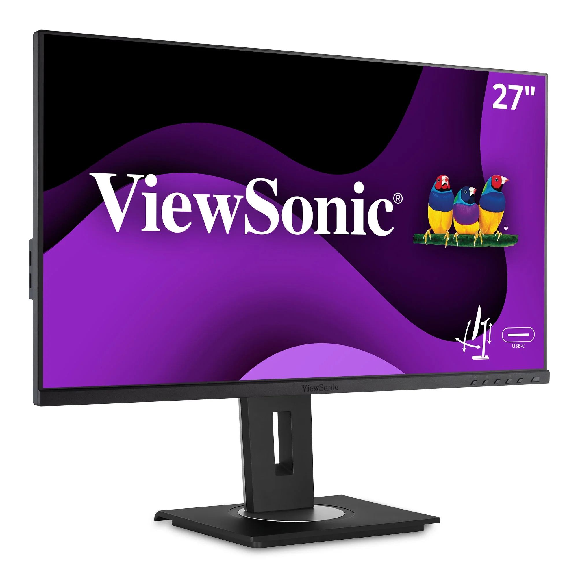 ViewSonic VG2755 27 Inch IPS 1080p Monitor with USB 3.1 Type C HDMI DisplayPort VGA and 40 Degree Tilt Ergonomics for Home and Office