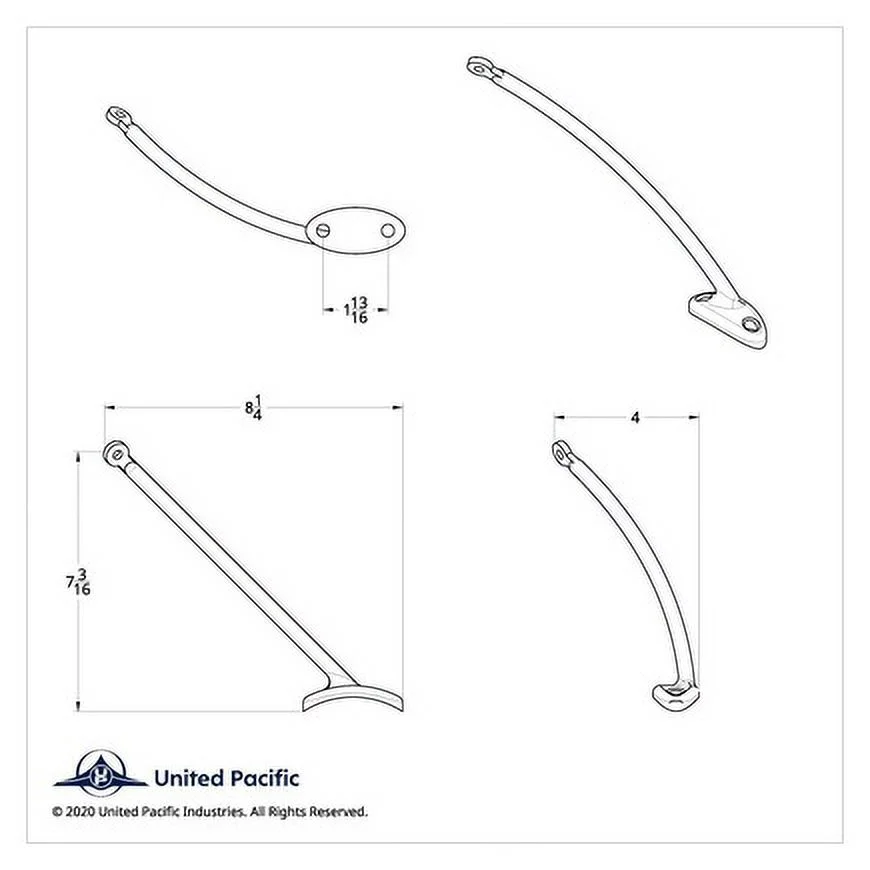 United Pacific 1947 - 55 Chevy & GMC Truck Chrome Exterior Mirror Arm - Driver/Left Hand Mirror C475513