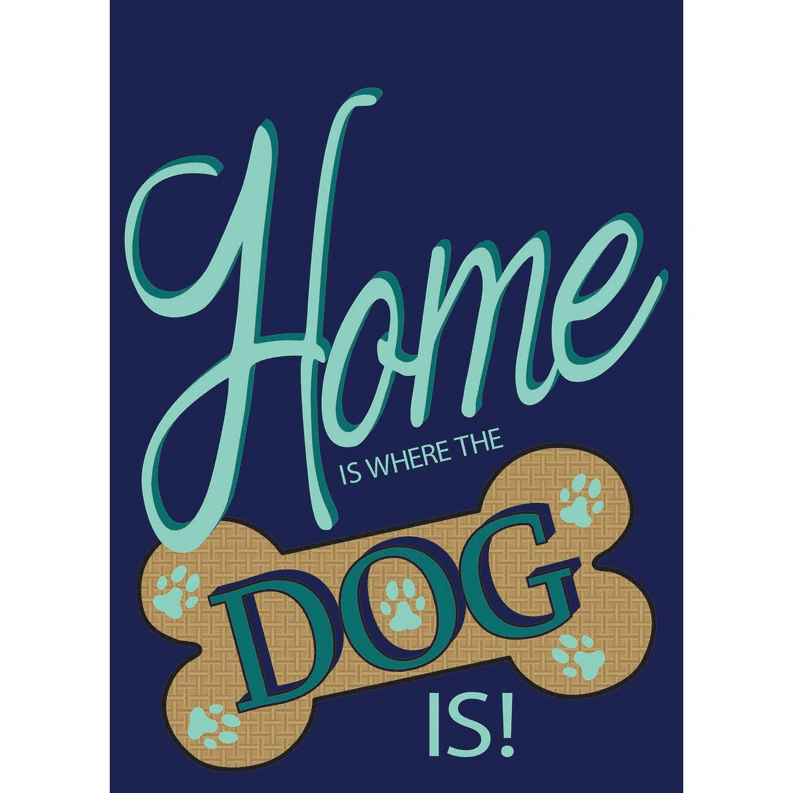 Magnolia Gardens  29 x 42 in. Double Applique Home Is Where The Dog Burlap Garden Flag - Large