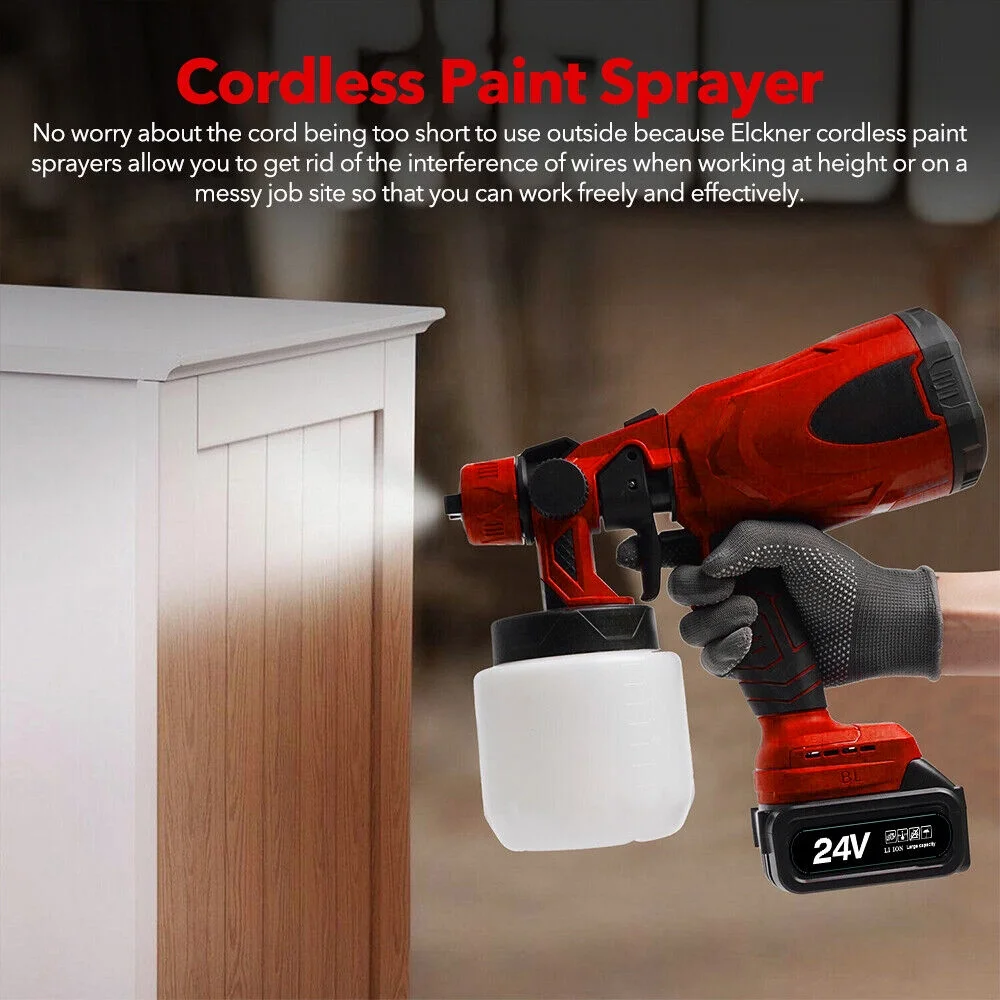 800W Electric Paint Sprayer 800ml Handheld HVLP Spray Gun Home Powerful & Rechargeable DIY Painting Tool