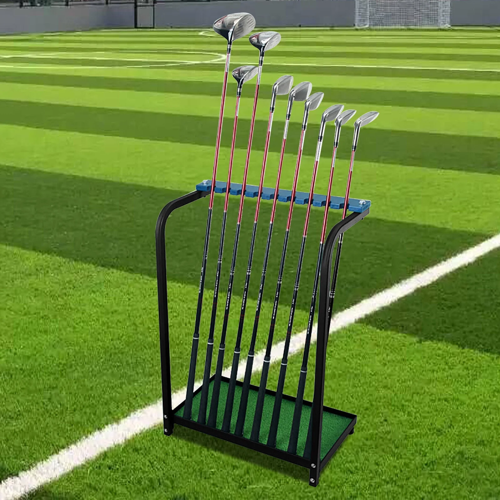 Miumaeov Golf Club Display Rack Metal Golf Putter Storage Organizer 9 Clubs Floor Stand Holder