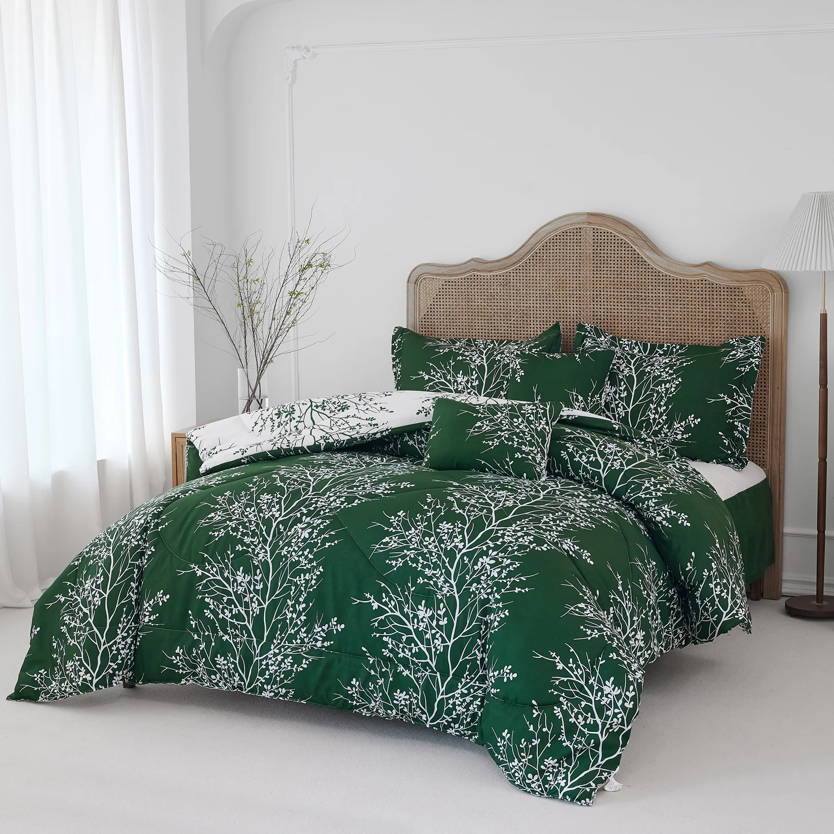 Spirit Linen Home Est. 1988 Foliage Collection Comforter Set - Queen, Hunter Ivory