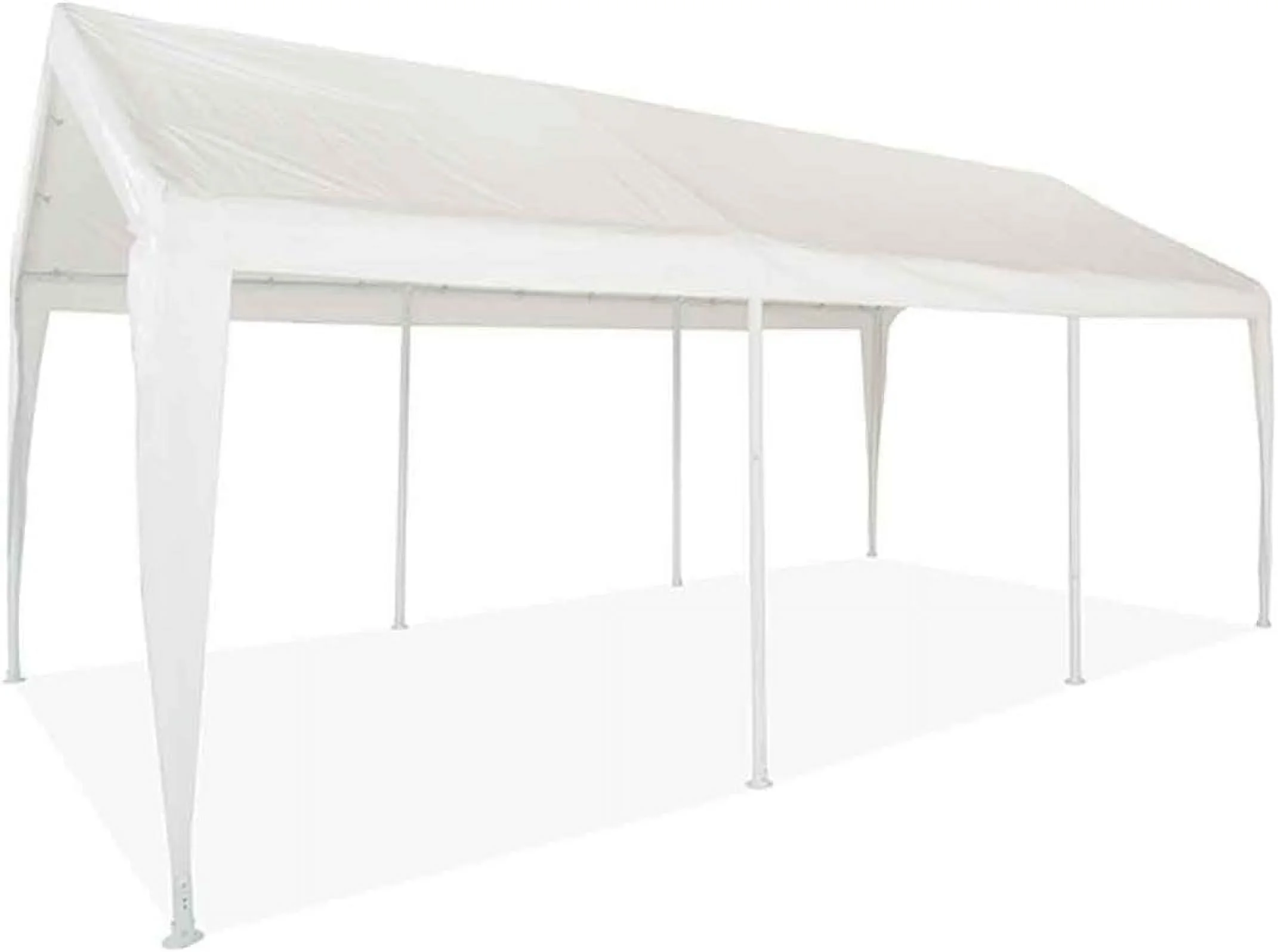 Impact 11' X 20' Portable Carport Garage Canopy, Outdoor Party Tent With 8 Dressed Legs, White