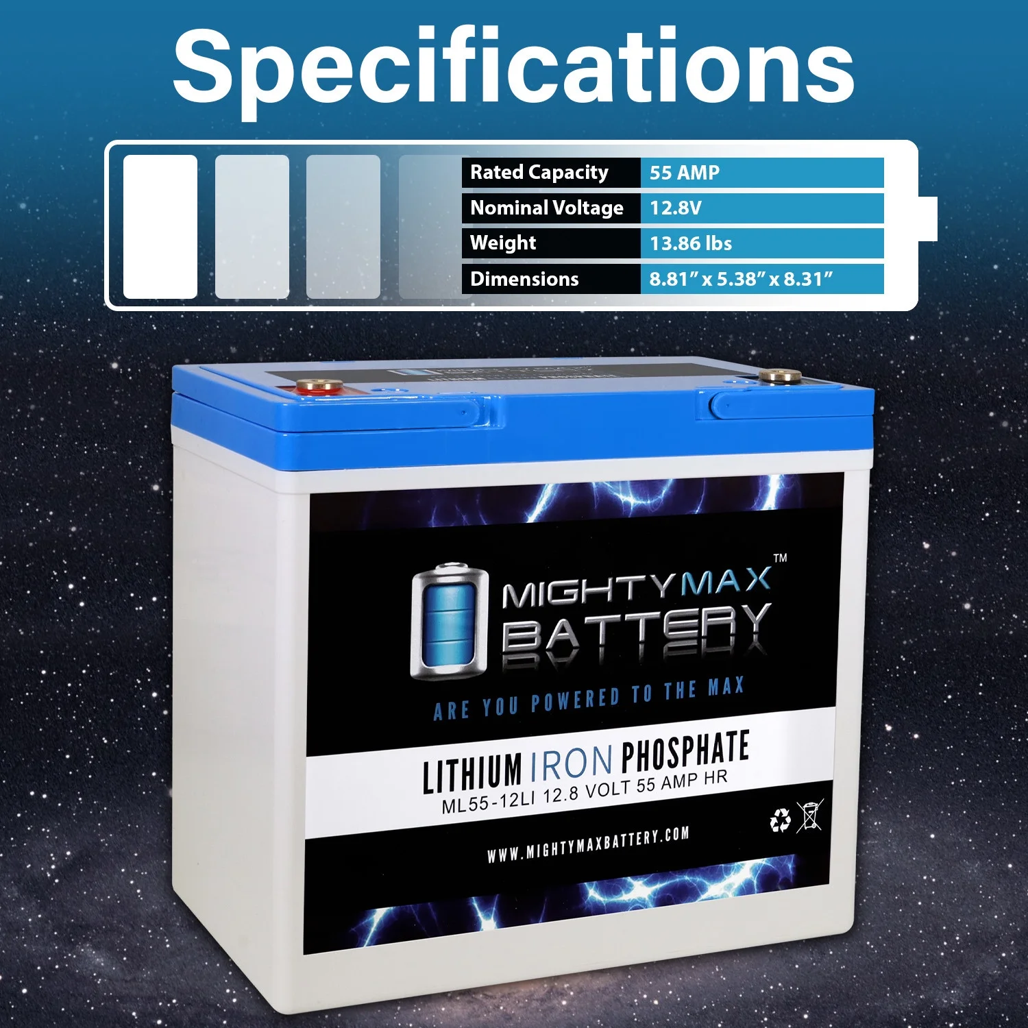 12V 55AH Lithium Battery Replaces Quantum QG edge 2.0 Power Chair