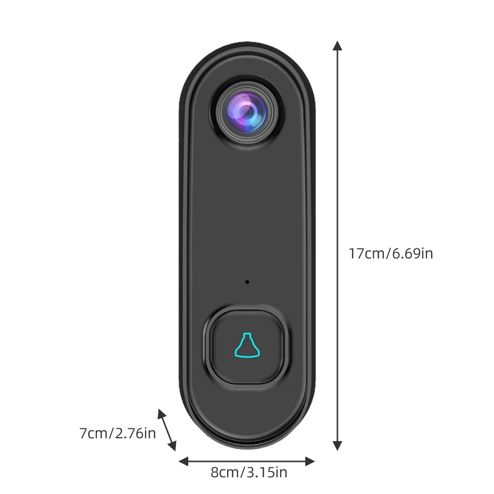 Tomshine Video Doorbell with 1080P Video, Wireless Two Way Audio, Night Vision, and PIR Motion Detection for Home Apartment