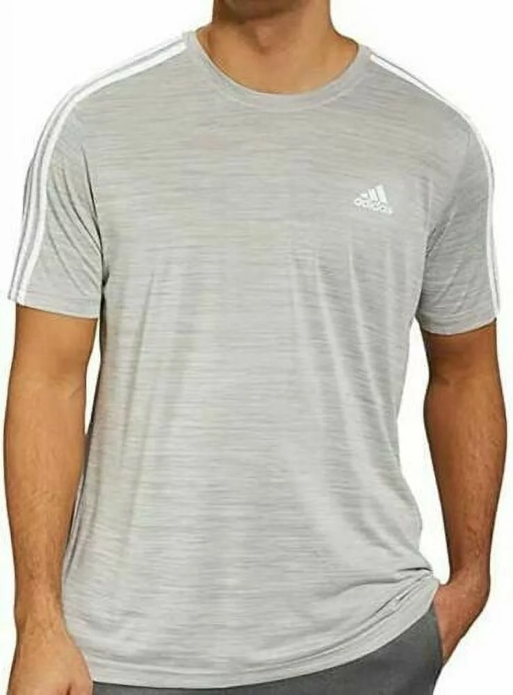 NEW!!! adidas Men's 3 Stripe Tech Tee Moisture Wicking Fabric Relaxed Fit & XXL