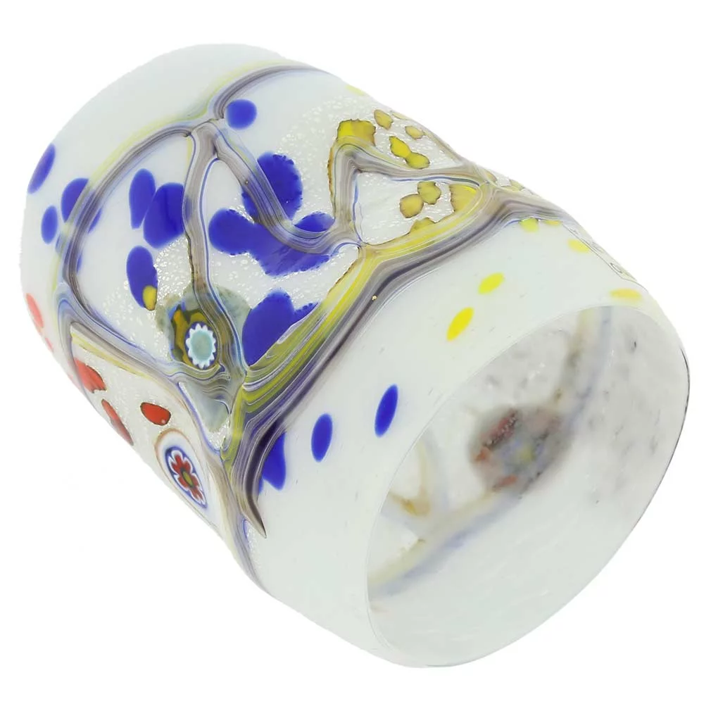 GlassOfVenice Murano Glass Modern Art Tumbler - White