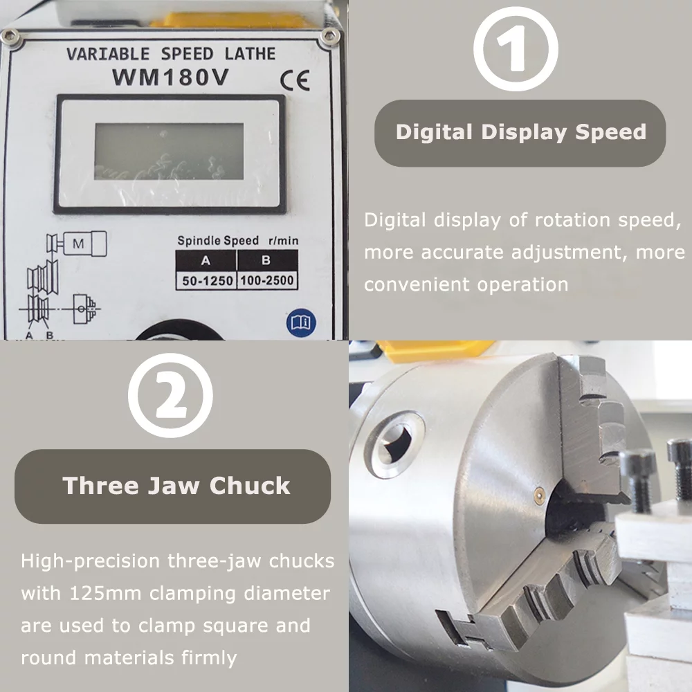 Precision Metal Lathe Mini Inch Thread Bench Turning Machine 7