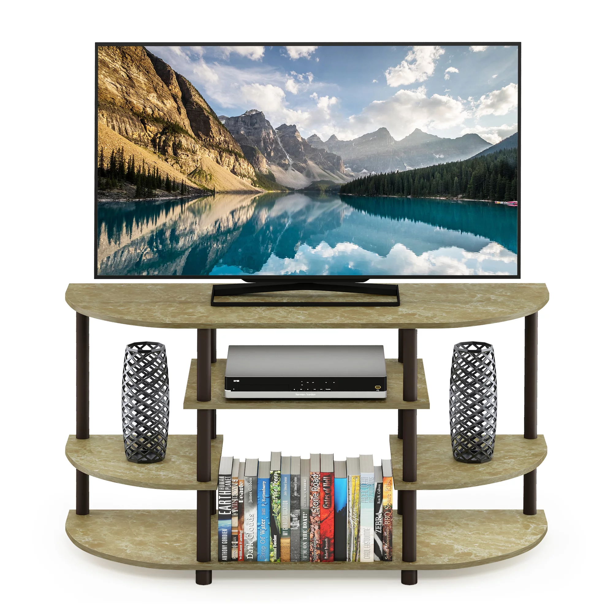 Furinno JAYA Simple Design No Tool TV Stand, Multiple Colors