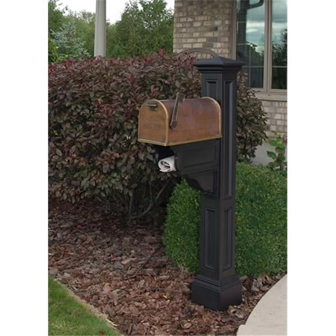 MAYNE 5846B Charleston Plus Mailbox Post- Black