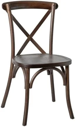 HBBOOMLIFE Stackable Early American Wood Cross Back Chair