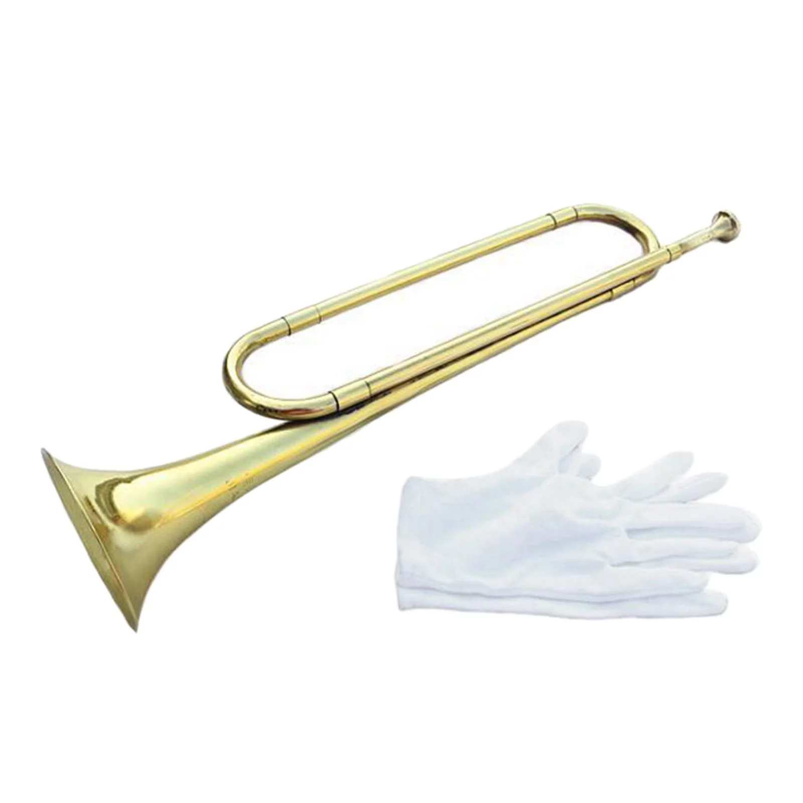 Antique Style BB Bugle Yellow Brass Trumpet Blowing 47cm Cavalry Portable for Beginners Musical Gifts Children Orchestra Durable