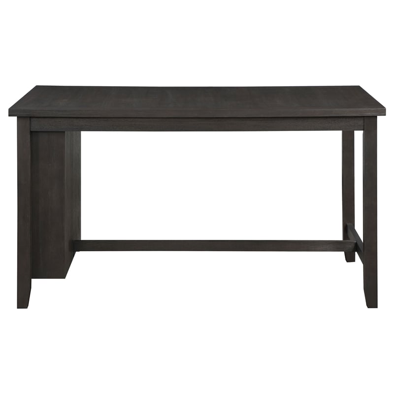 Pemberly Row Wood Counter Height Dining Table with Storage Shelves Dark Gray