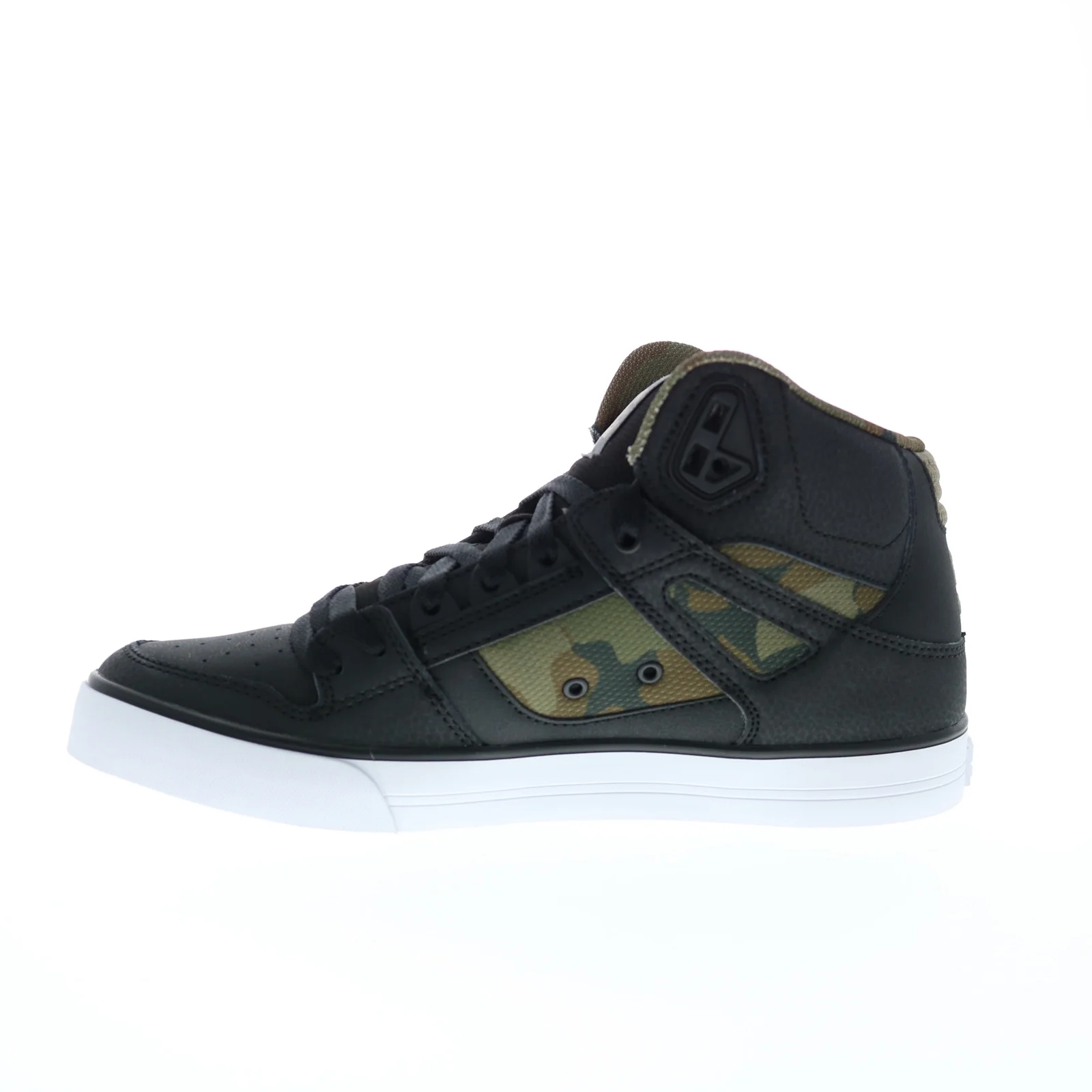 DC Men's Pure High-Top Shoes - Black/Black/Green - 10.5