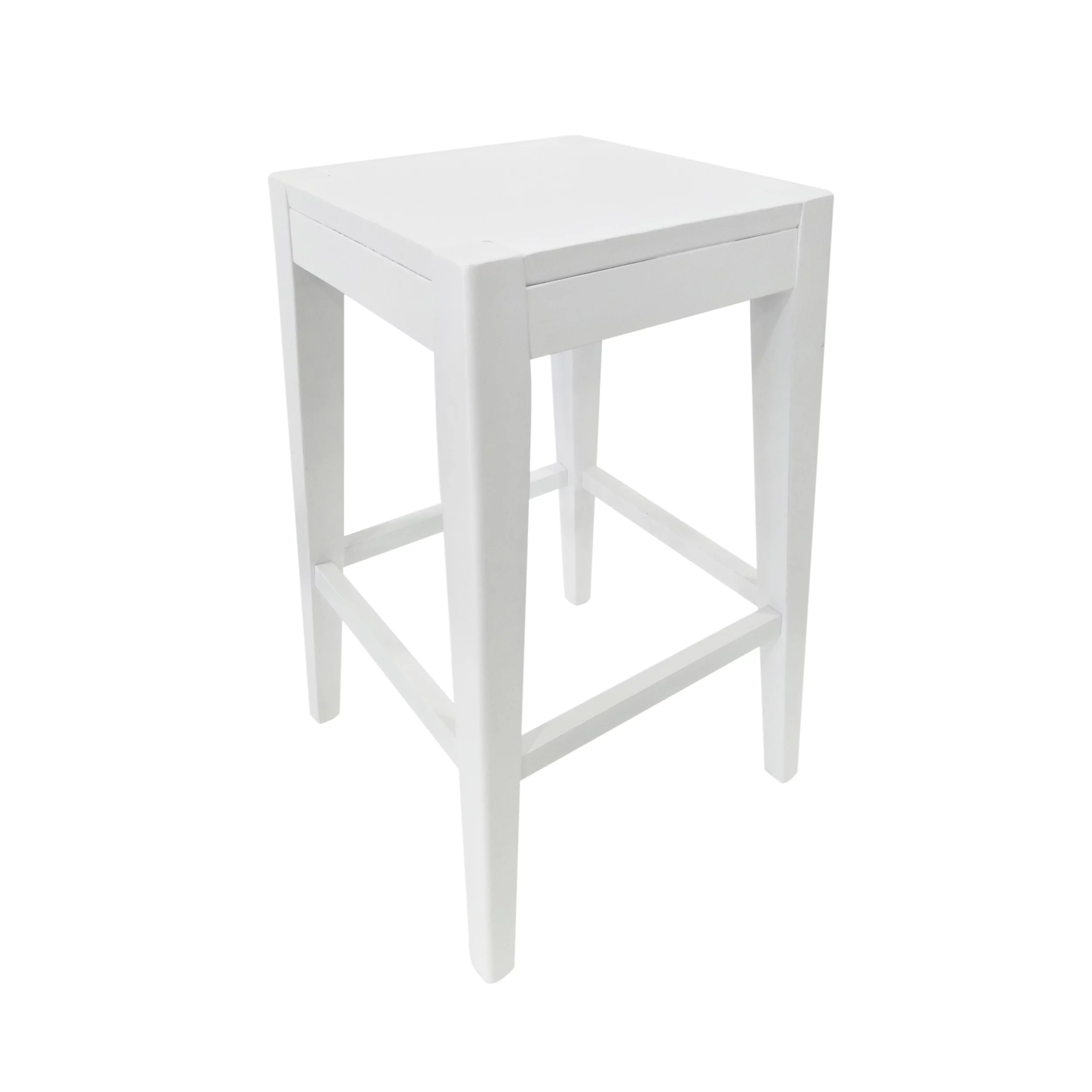 GDF Studio Carondelet Farmhouse Wooden 26 Inch Backless Counter Stools, Set of 2, White