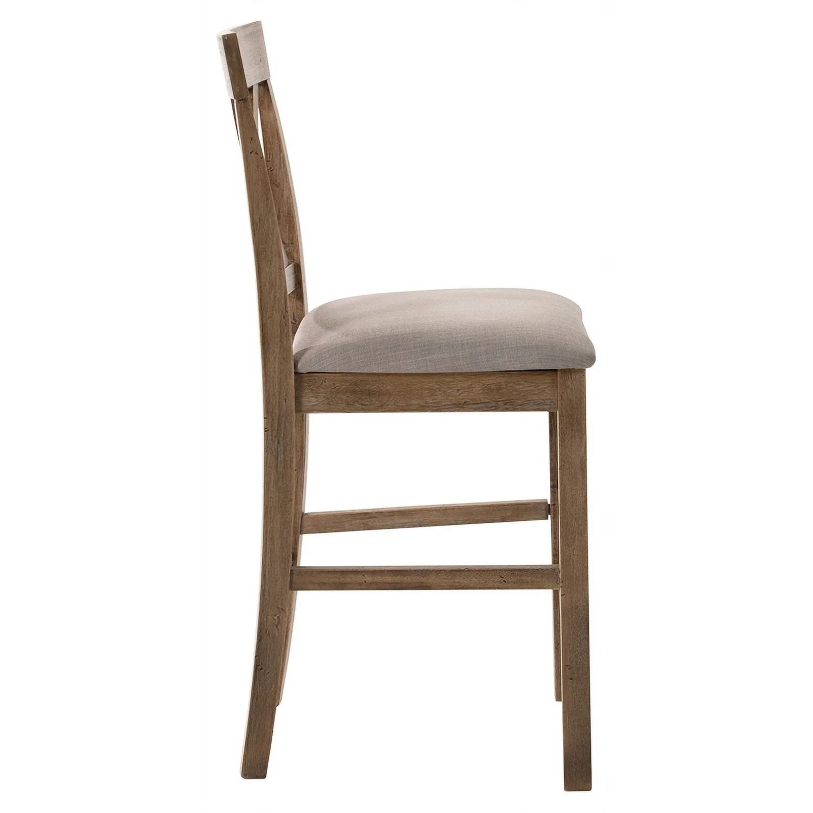 Pemberly Row Counter Height Chair in Tan Linen and Weathered Oak (Set of 2)