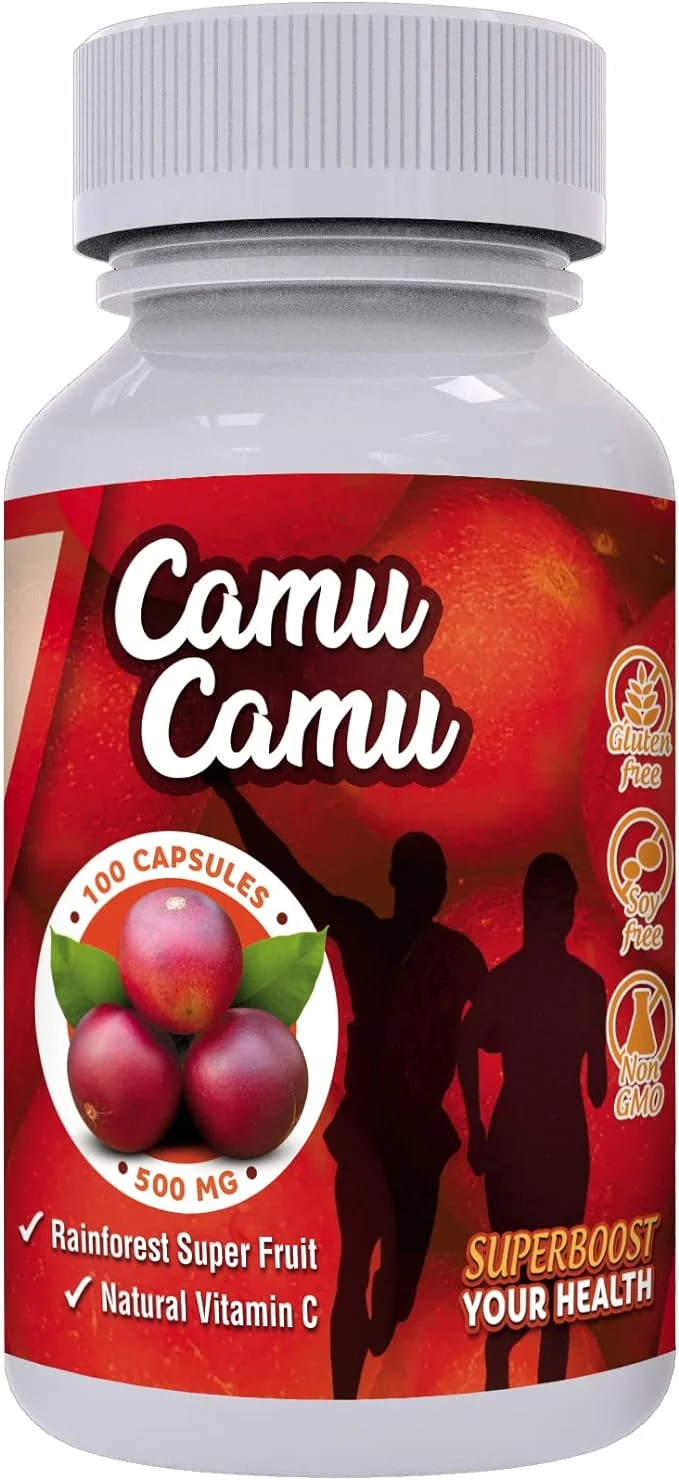 Sikyriah Camu Camu Capsules - Pure Peruvian Vitamin C Fruit - Antioxidant - 1000 mg per dose - 100% Pure Camu Camu Powder - Non GMO - Gluten Free
