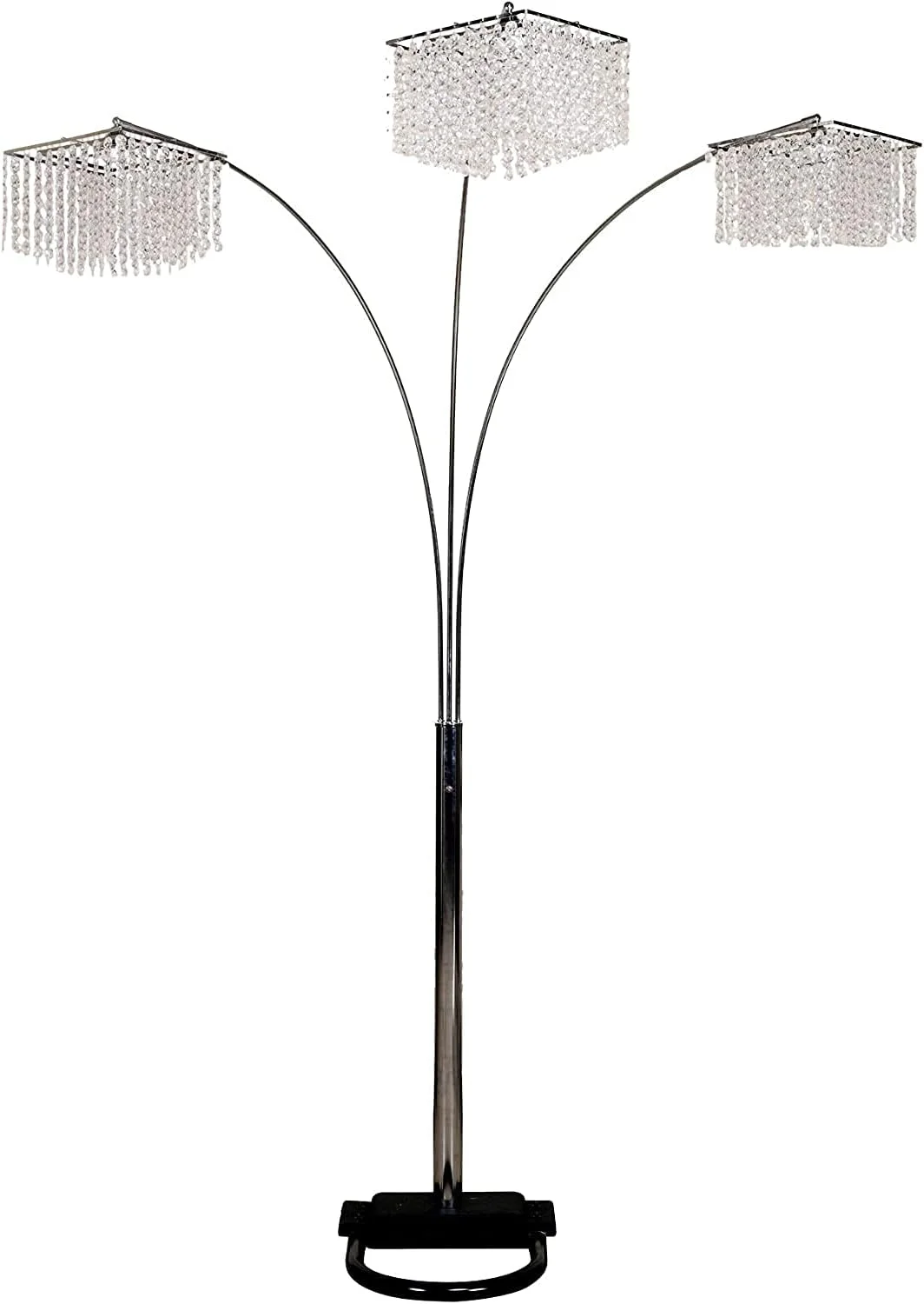 JYHOME SQUARE  3 Light Crystal Arch Floor Lamp