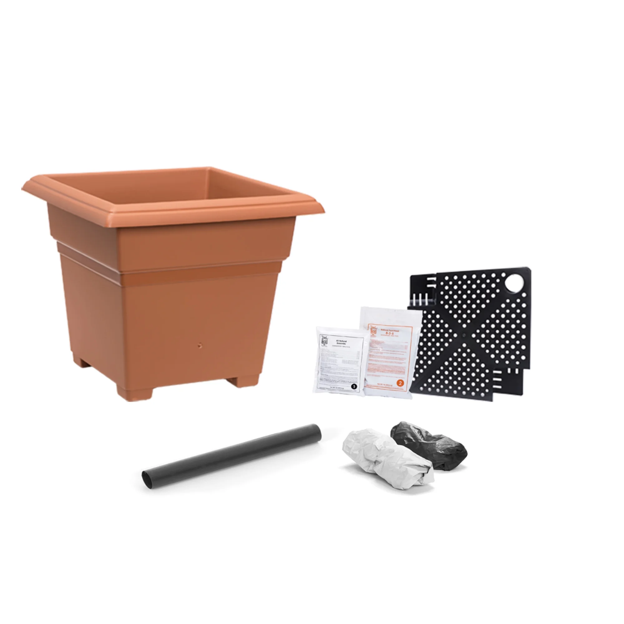 Novelty Earthbox Natural Root and Veg Garden Kit, Square, Terra Cotta Color, 18