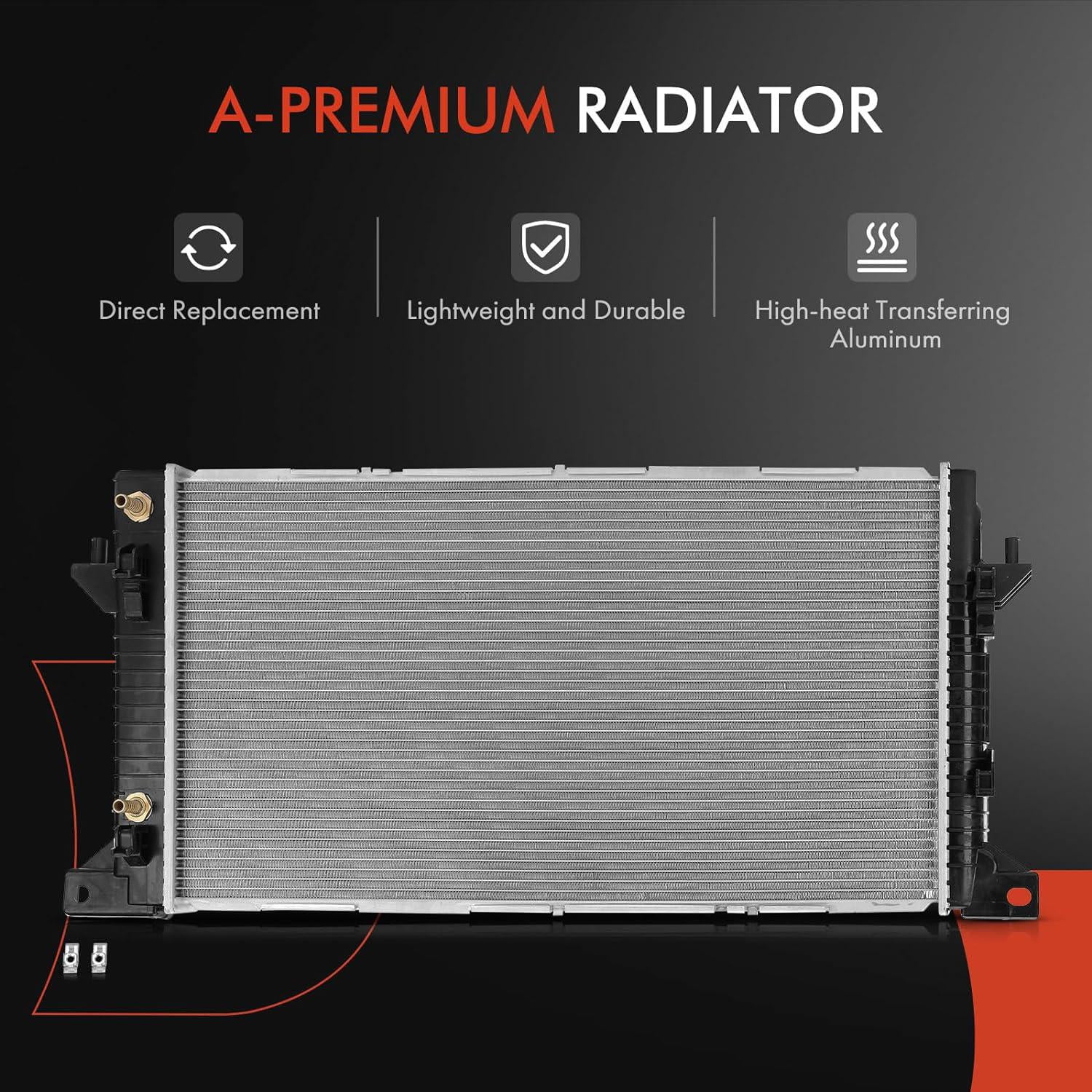 A-Premium Engine Coolant Radiator Assembly with Transmission Oil Cooler Compatible with Ford F-150 F150 2011 2012 2013 2014 3.7L 5.0L, Automatic Transmission