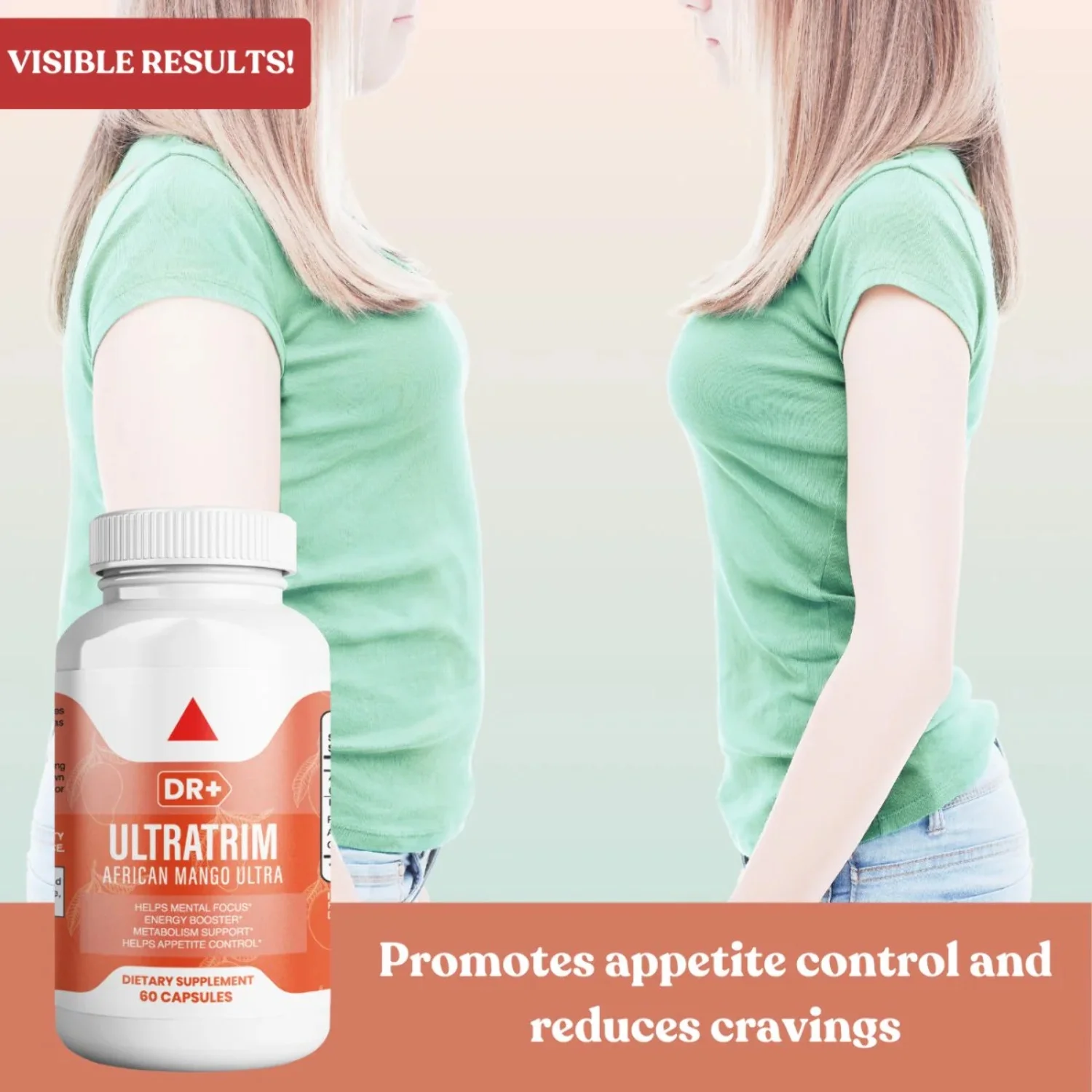 African Mango Ultra Pills - Suppress Appetite - Burn Fat - Boost Energy Fast Results | 60 Capsules